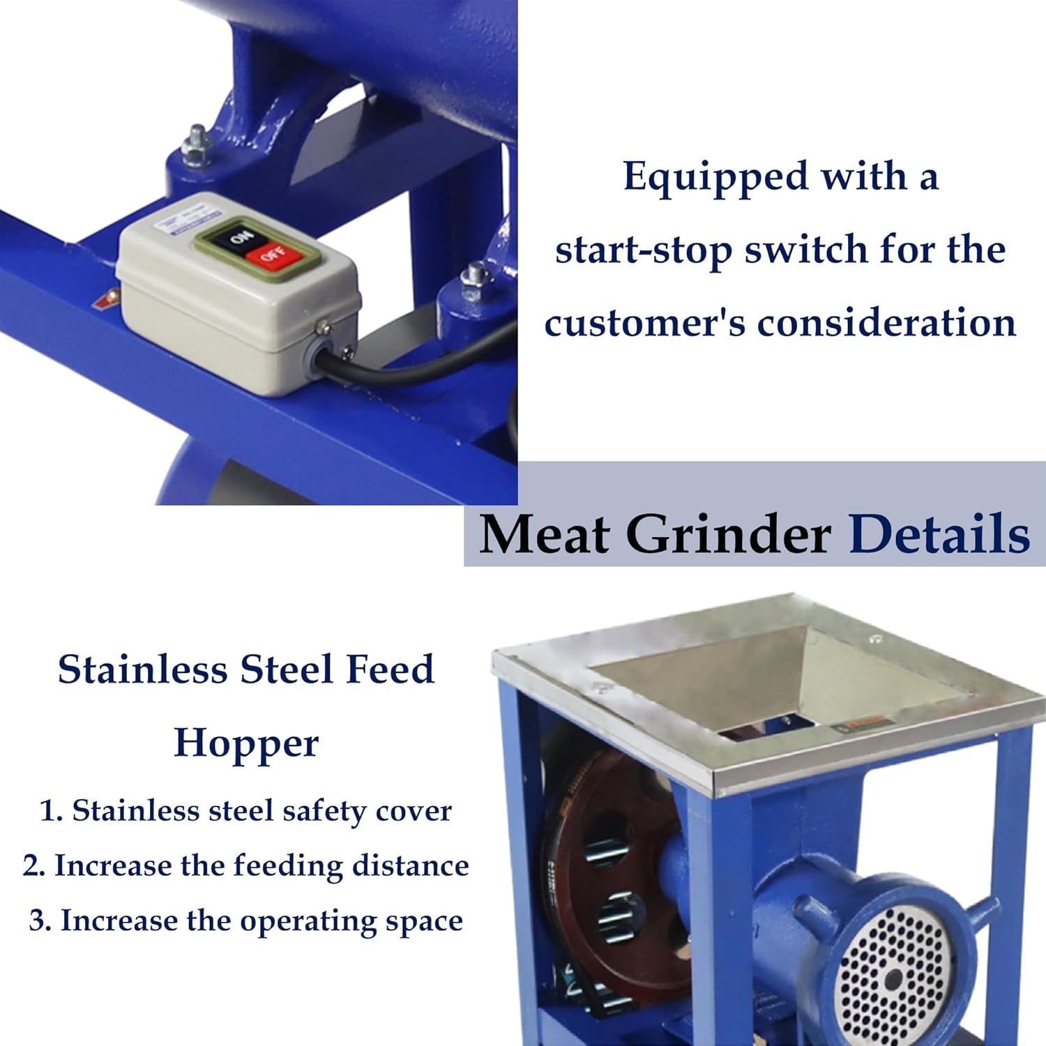 Meat Grinder Machine Food Grinder Electric Stainless Steel Mincer Chopper Crusher Bone Machine 220V 4KW Cutters for Beef Chicken Fish Vegetable Feed Process
