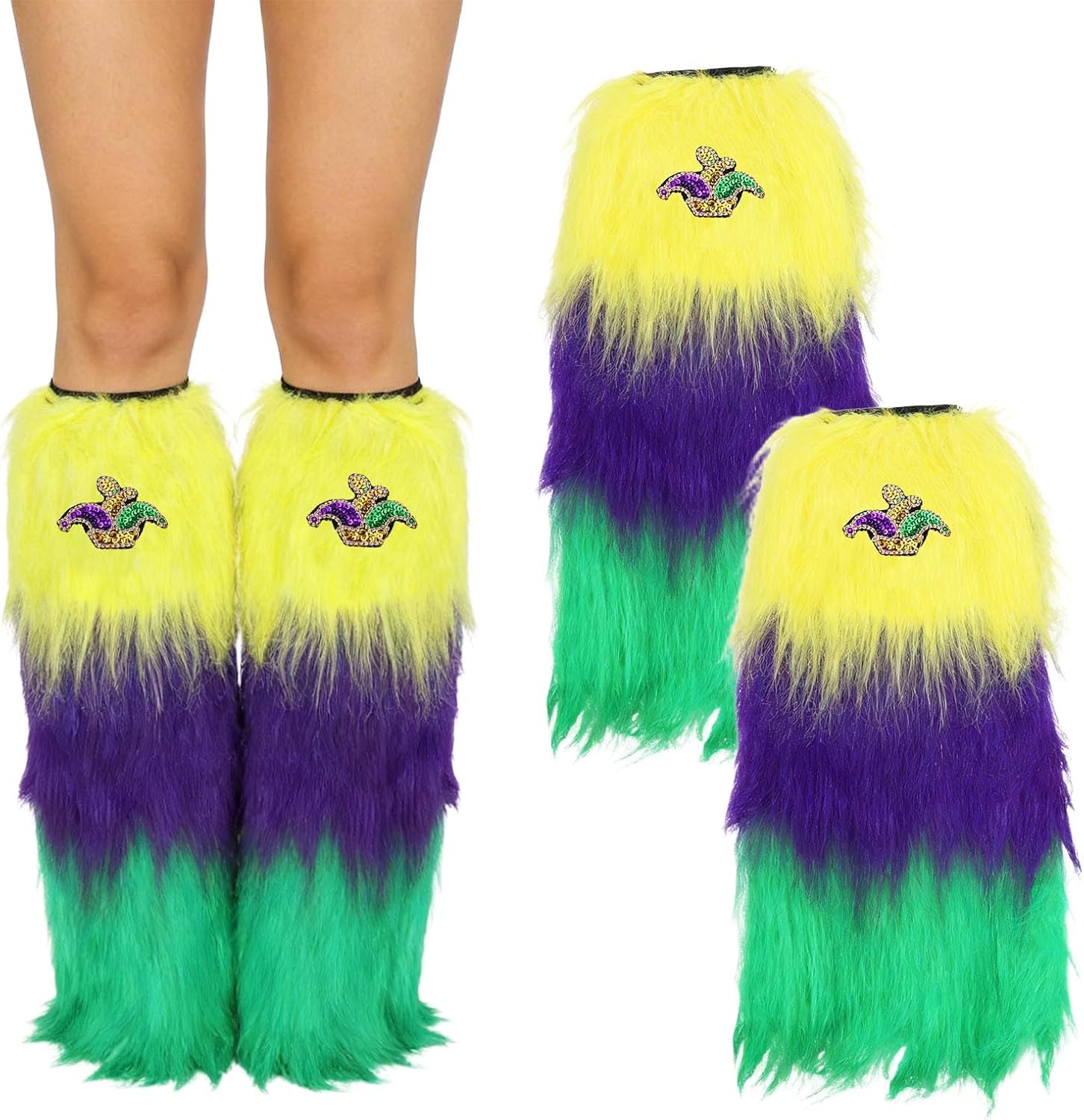 Mardi Gras Boot Covers Mardi Gras Leg Warmers Sequin Purple Gold Green Carnival Party Costume Accessories for Women