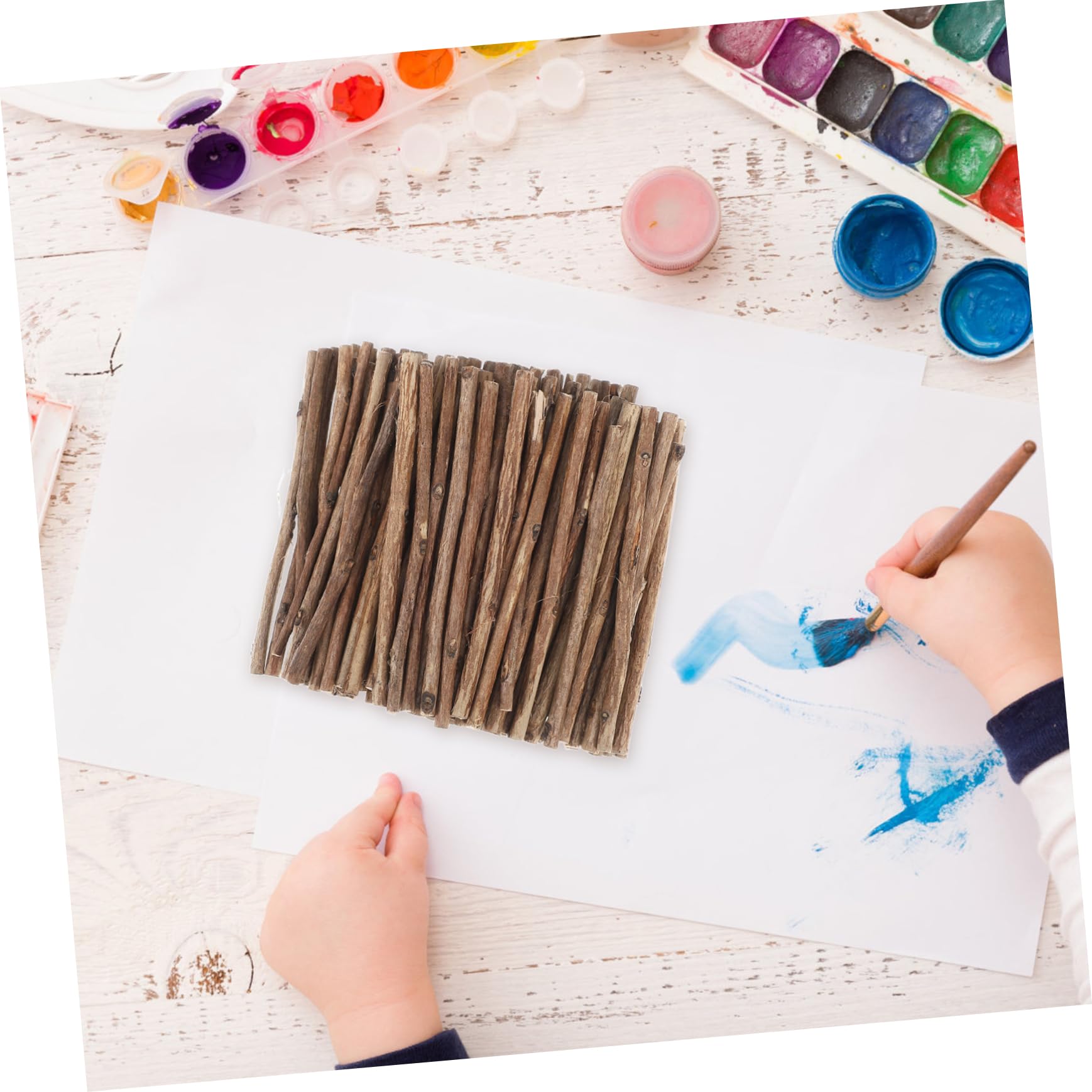 Veemoon 100piezas Palitos De Madera Para Manualidades y Decoración De Unidades Diámetro Para Pintar y Crear Props Fotográficos