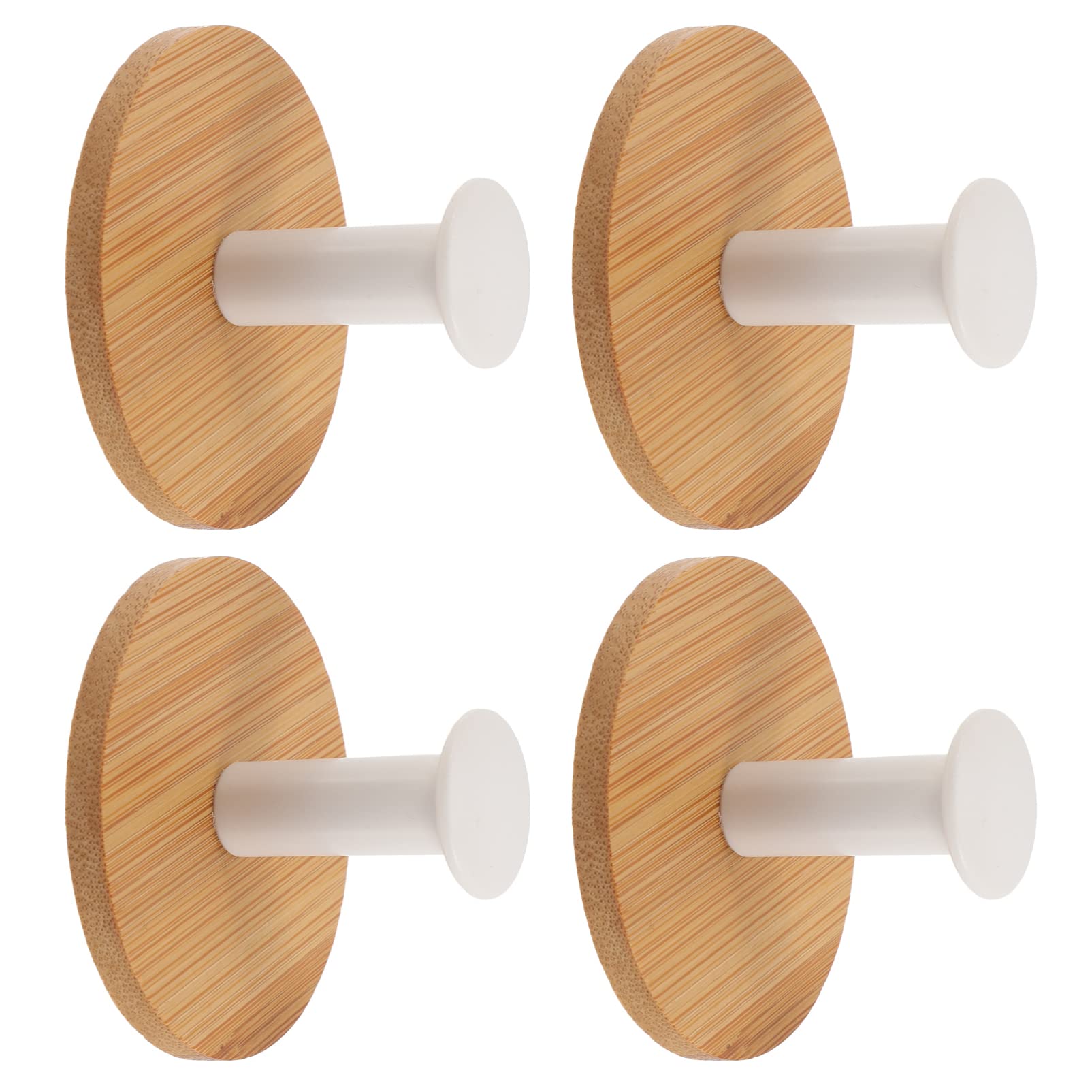 Cintres muraux adhésifs en bois naturel PRETYZOOM lot de 4 pour vestes