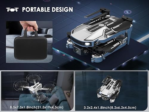 Miniatura 7 de Mini dron con cámara para niños, helicóptero RC FPV RC Quadcopter con cámara de video en vivo HD 1080P, retención de altitud, control de gravedad, 2