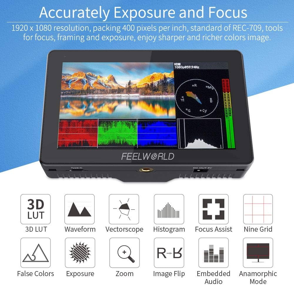 FEELWORLD FT6 FR6 5.5インチ ワイヤレスビデオ送信 電池×4 Amazon | FEELWORLD FT6 FR6+NP-F 970バッテリ,5.5インチ無線