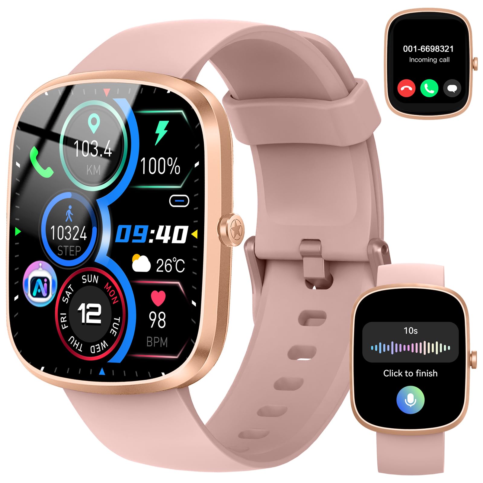 AI Smart Watch with ChatGPT 1 91HD Screen Smartwatch for Women Answer Make Calls Fitness Watch with Heart