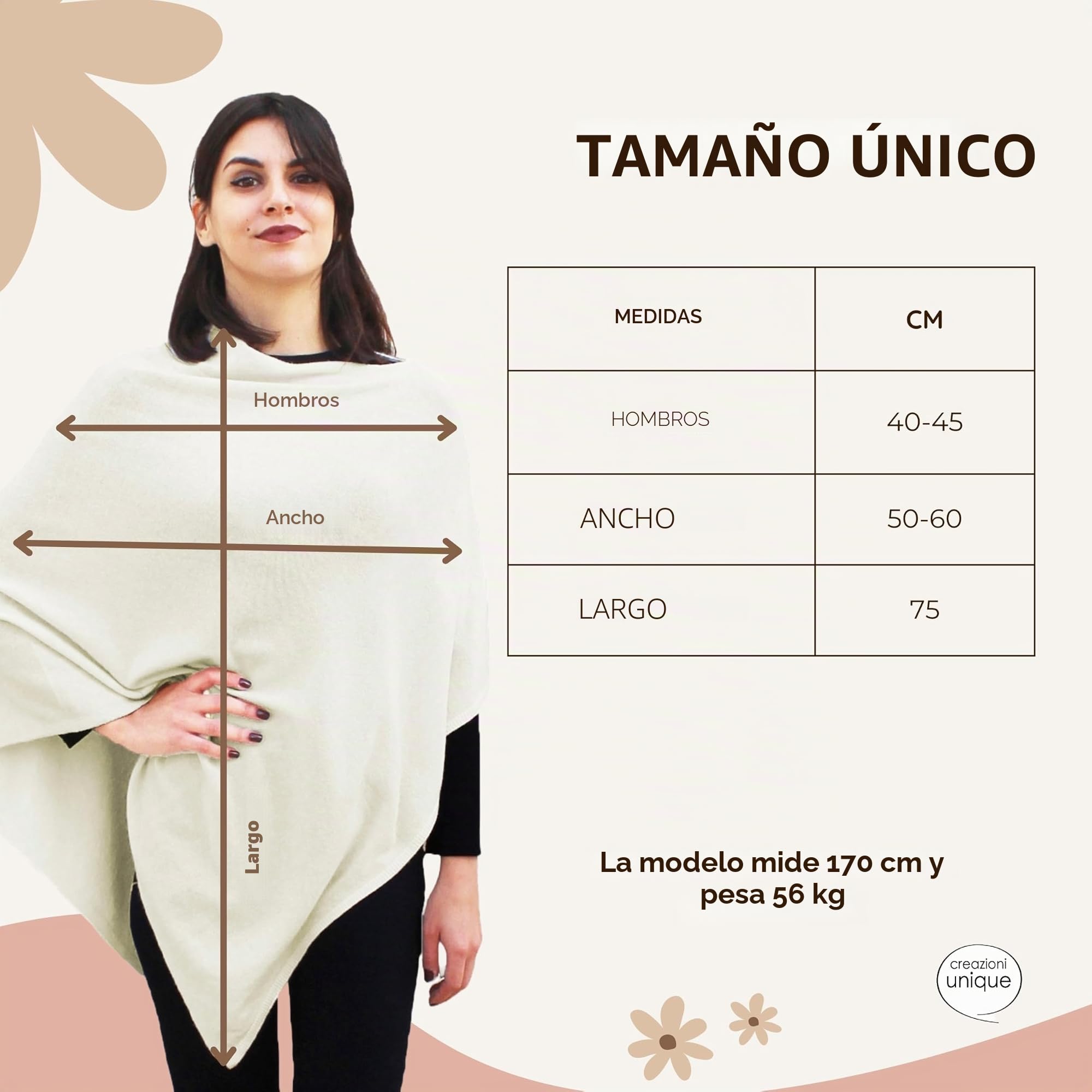 Capa Mujer Invierno Made IN Italy - Poncho Cárdigan en Mezcla de Lana de Doble Cara con Esencia de Flor de Cerezo