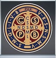 Vista 1 de Calcomanía de vinilo con medallón de San Benito Medalla de San Benito para automóvil, camión, SUV, impermeable (5.8 x 5.8 pulgadas)