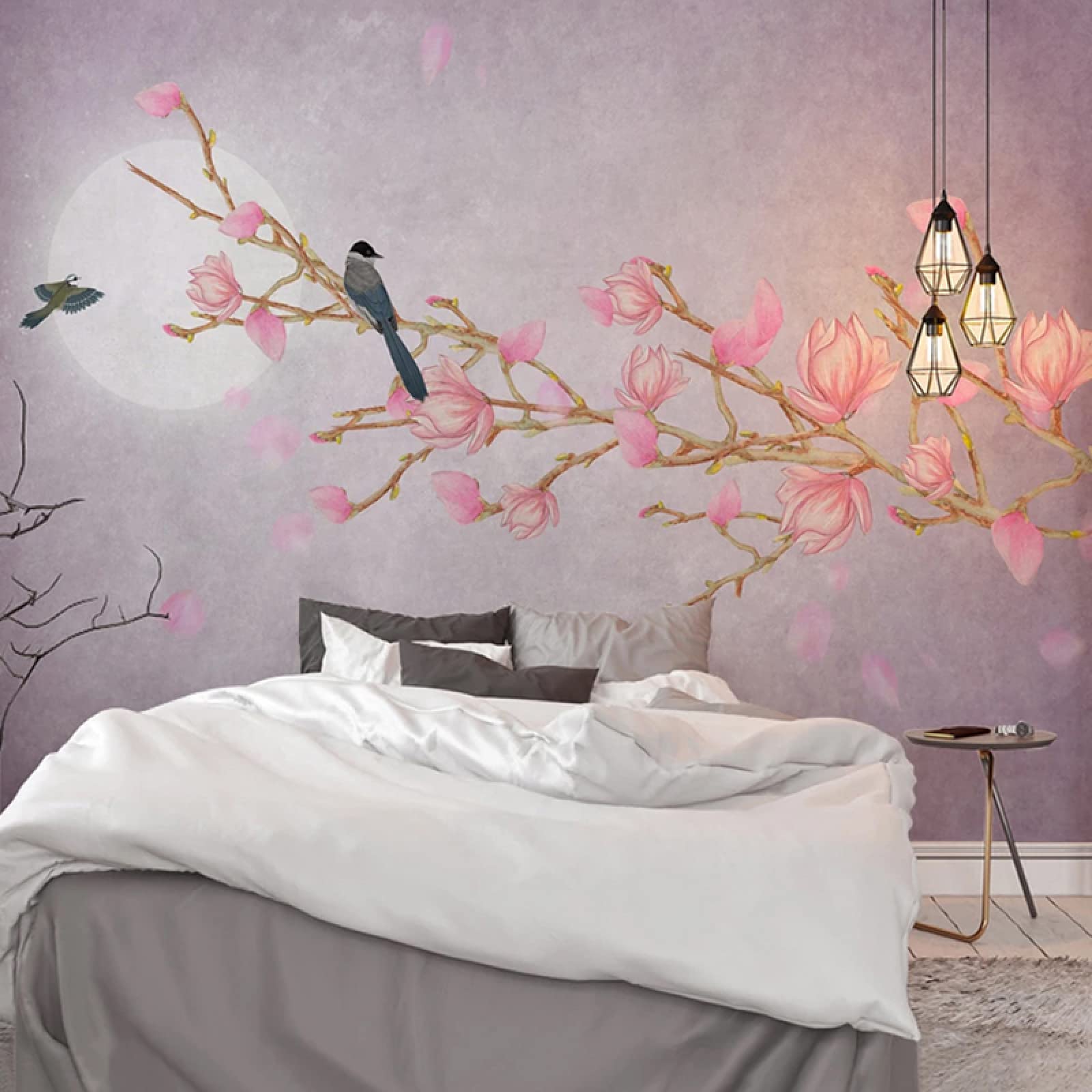 Papier peint style chinois pour transformer un mur blanc vide en fresque magnolia