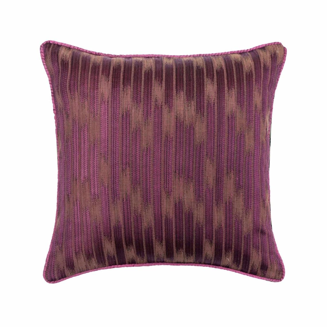 The HomeCentric Purple 26"x26" (65x65 cm) Throw Cushion Covers, Jacquard Silk Striped Throw Cushions For Couch, Striped Pattern Modern Style - Purple Treat — image 1