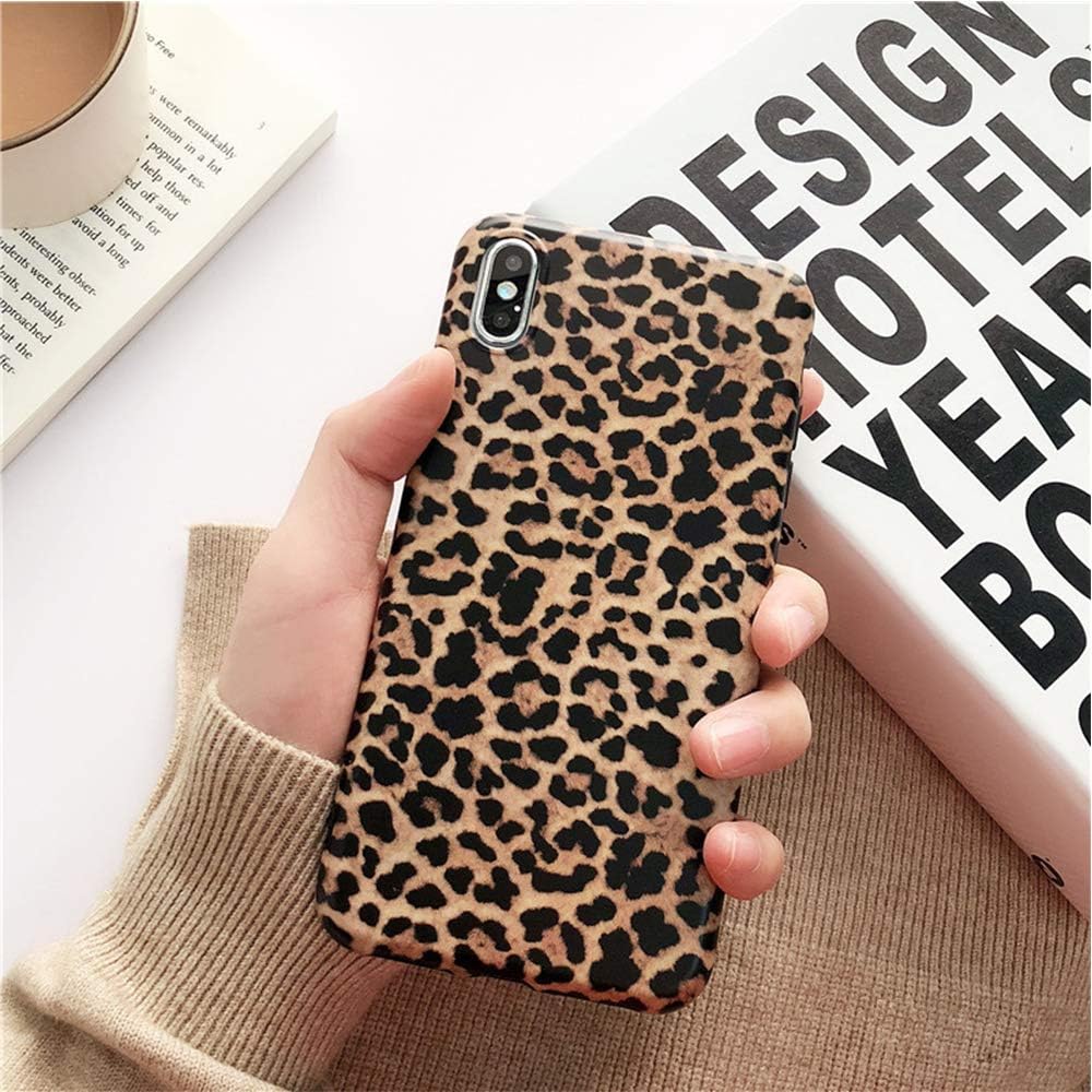 Topwin Leopard Case Compatible with iPhone Xs Max, Soft Flexible TPU Classic Fashion Leopard Print Chic Cheetah Ultra Slim Lightweihgt Rubber Floral Case for Apple iPhone Xs Max 6.5'' (Leopard)