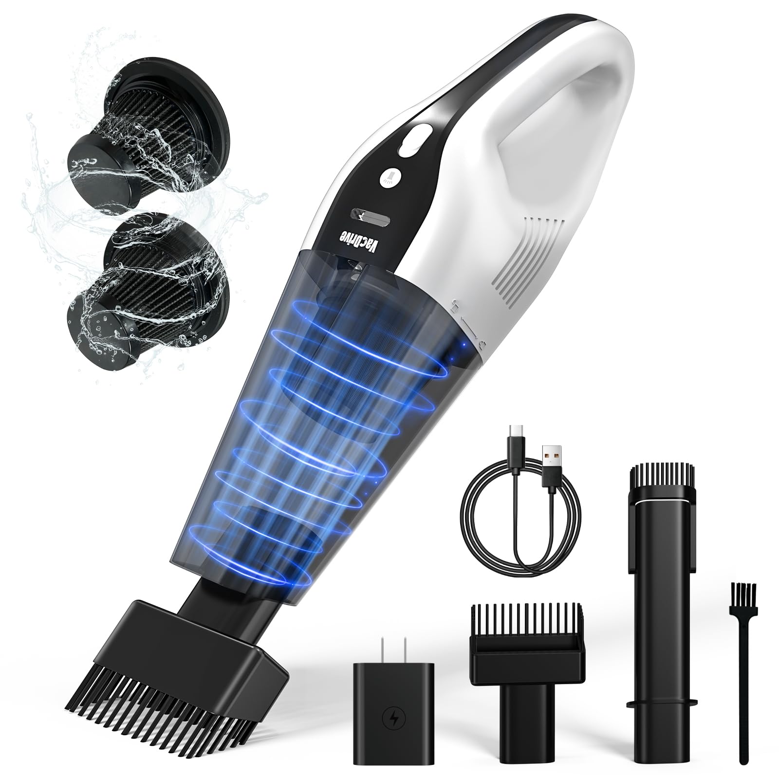 Car Vacuum Handheld Cordless Car Vacuum Cleaner for Drivers Office Home Pet Hair with True Brushless Motor Ultra-Strong
