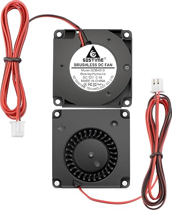 GDSTIME 40mm x 10mm Blower Fan 12V 2Pin 4010 DC Brushless Cooling 2-Pack | Hydraulic Bearing, 2-Wires 3.3 FT/1 m, 3D Printer Fan Upgrade Replacement - Micro 12 Volt Blowers, 40x40x10mm, 7000 RPM