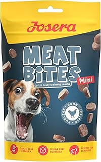 JOSERA Meat Bites Mini Chicken (1 x 70 g) | Adult | Premium Trainingssnack für Hunde mit leckerem Huhn | 90% Fleischanteil | Zucker- & getreidefrei | kalorienarm | weiche Konsistenz | 1er Pack product image
