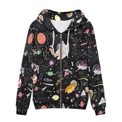 Womens Zip Up Hoodies Long Sleeve Hooded Sweatshirts Casual Drawstring