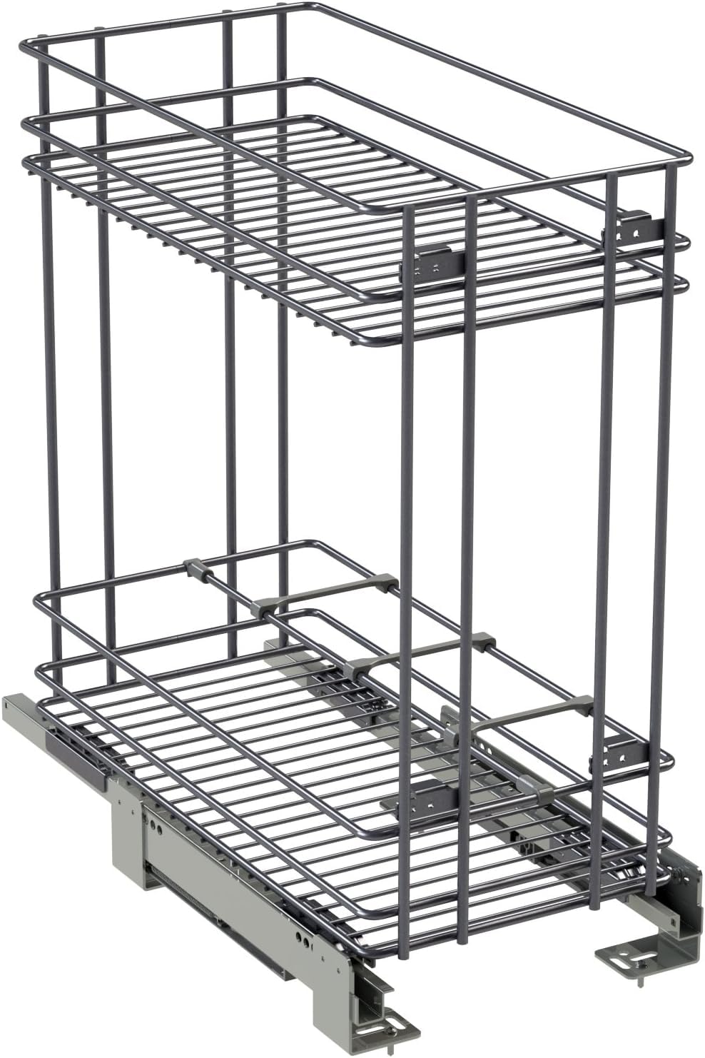 Portabottiglie Estraibili da Cucina – 4 Modelli con Basi da 15, 30 e 45 cm – Acciaio Cromato, Fissaggio Dx/Sx (Estraibile Portabottiglie Cromo Per Mobile Base 30 CM)