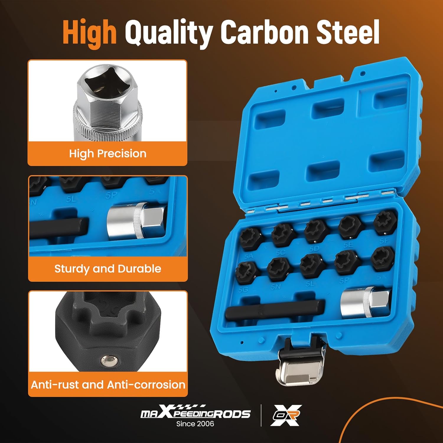 maXpeedingrods 12PCS Wheel Locking Nut Key Kit Compatible with Mercedes Benz, Wheel Lock Nut Socket Adapter Set, Wheel Lock Lugnut Anti-Theft Screw Lug Nut Removal Tool, Anti-Theft Screw Remover