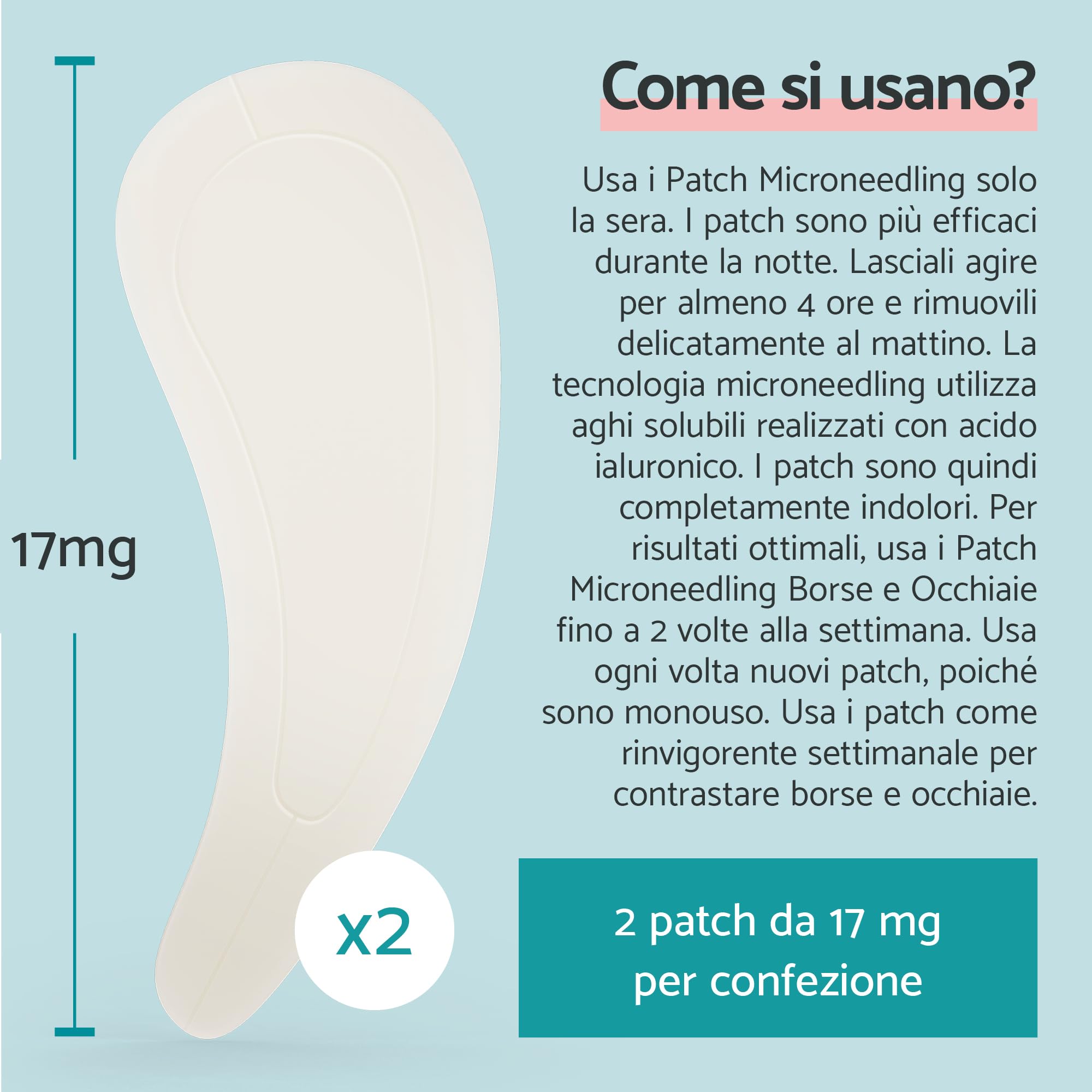 Remescar Patch Occhiaie e Borse Microneedling con Acido Ialuronico e Peptidi – Cerotti Contorno Occhi Antirughe – Idratano, Riducono Borse e Occhiaie, Donano Volume alla Pelle