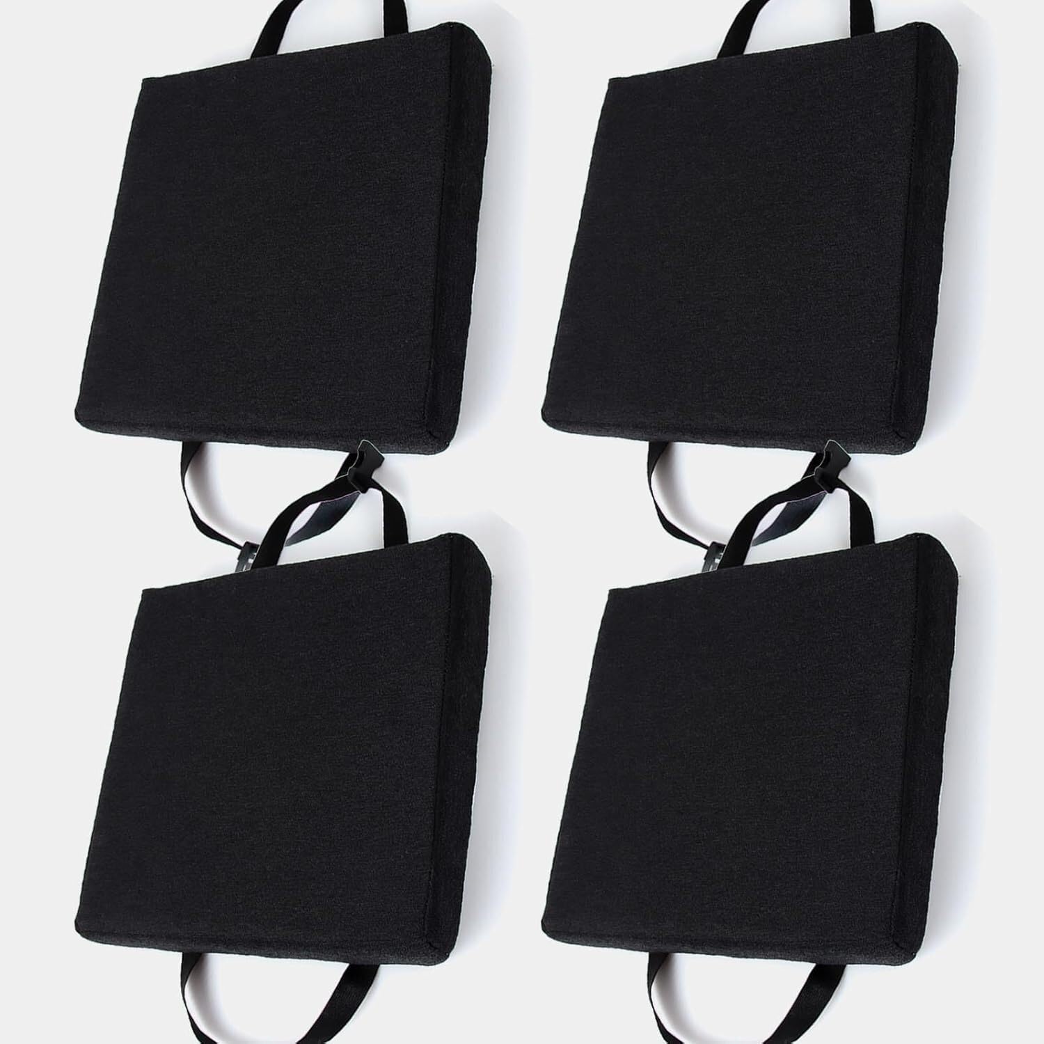 Coussins de siège carrés 50x50x5 cm lot de 4 galettes de chaise extérieur couleur 7 avec attaches