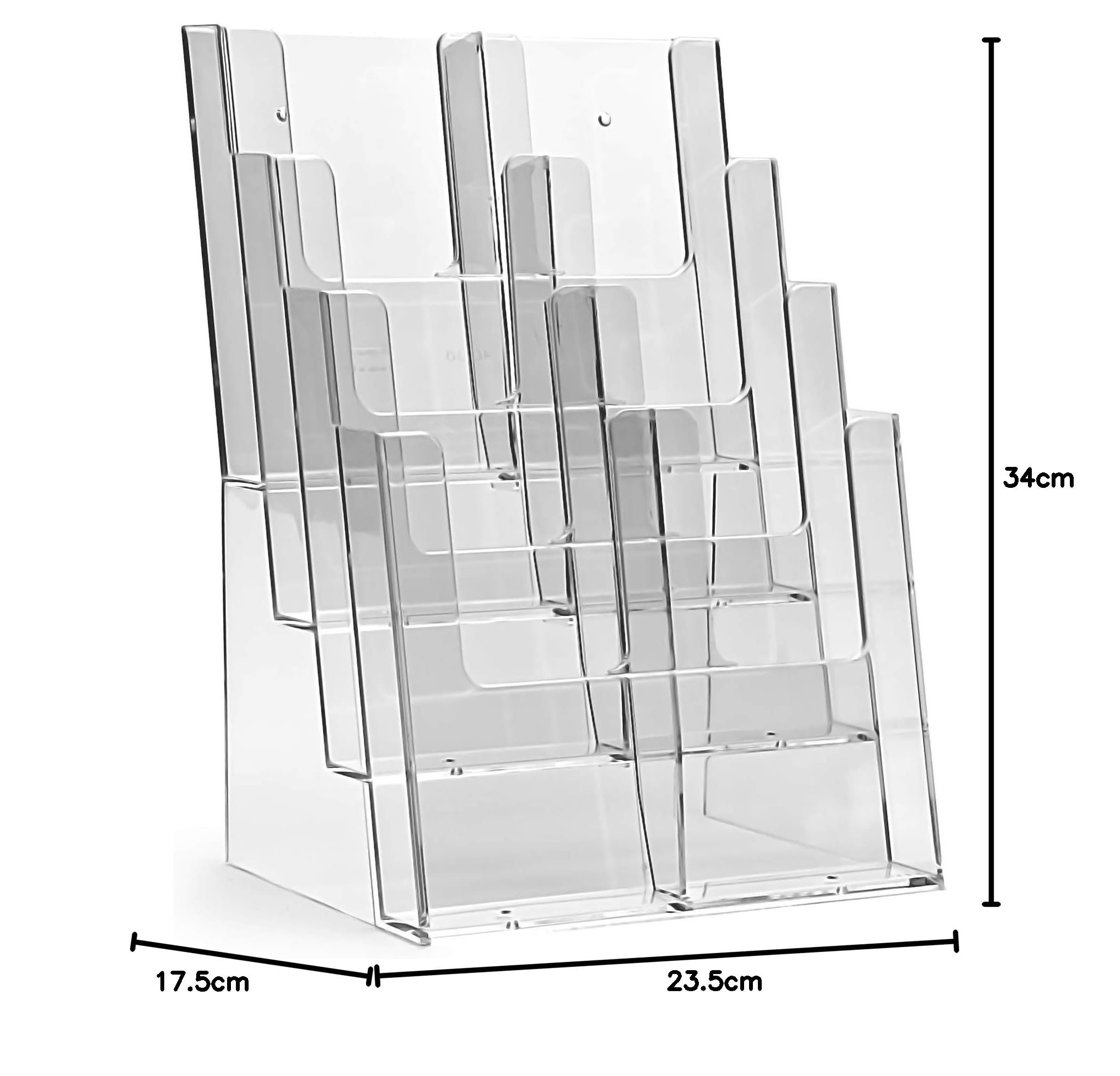 Taymar 4C230 Lot de 2 présentoirs de table à 4 étages Transparent