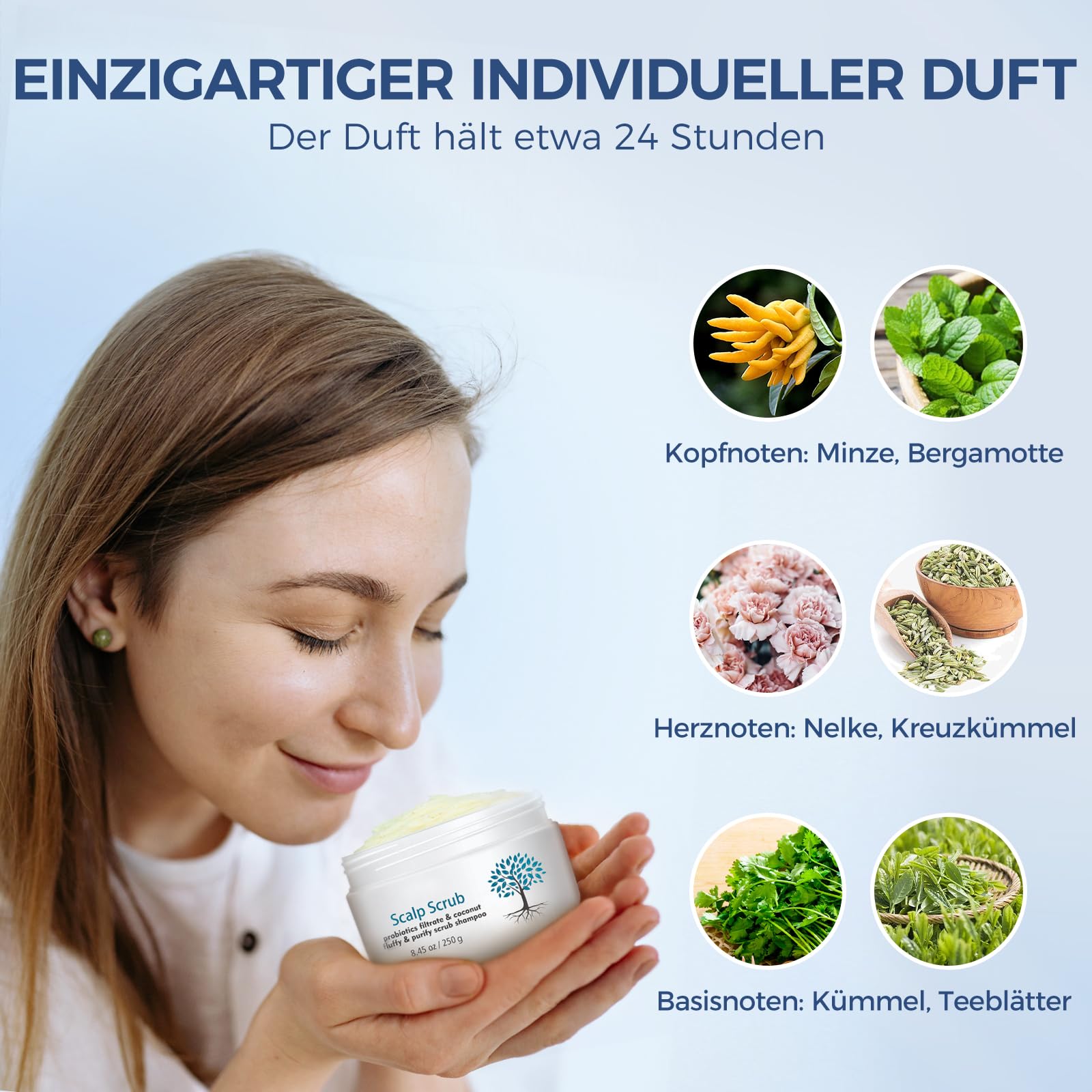 Peeling do skóry głowy, pielęgnacja włosów, szampon do swędzącej i suchej skóry głowy, szampon przeciwłupieżowy, głębokie oczyszczanie, peeling do skóry głowy, 250 ml