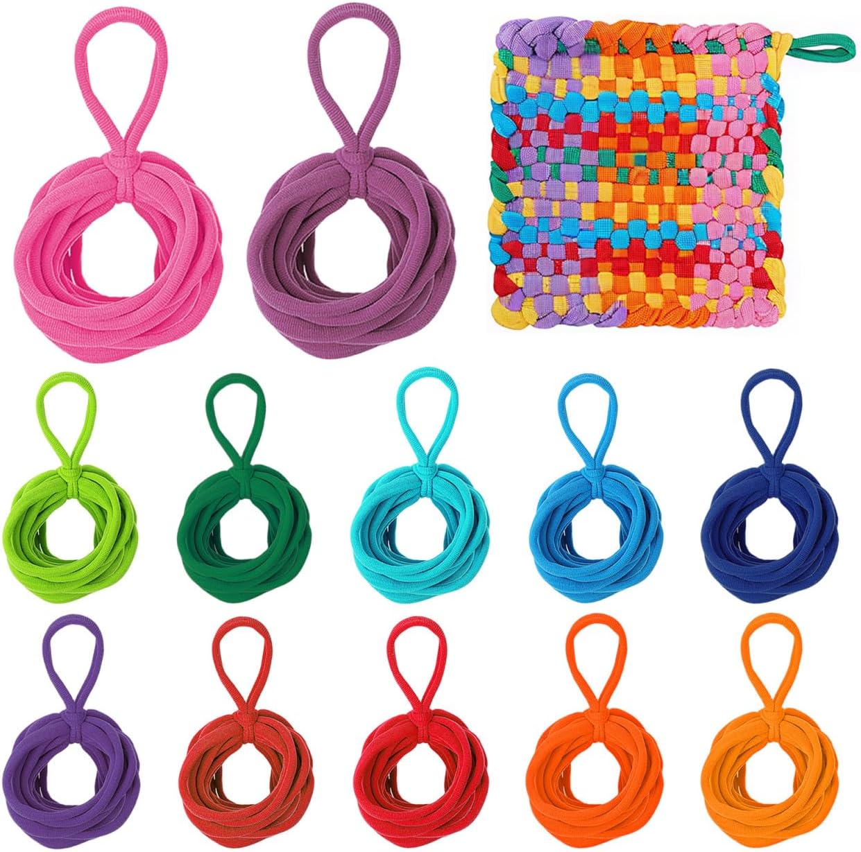 Lurrose 192pcs Potholder Loom Loops: Potholder Loom Refills - 12 Color Pot Holder Loops - Crochet Kit for Beginners DIY Crafts Supplies