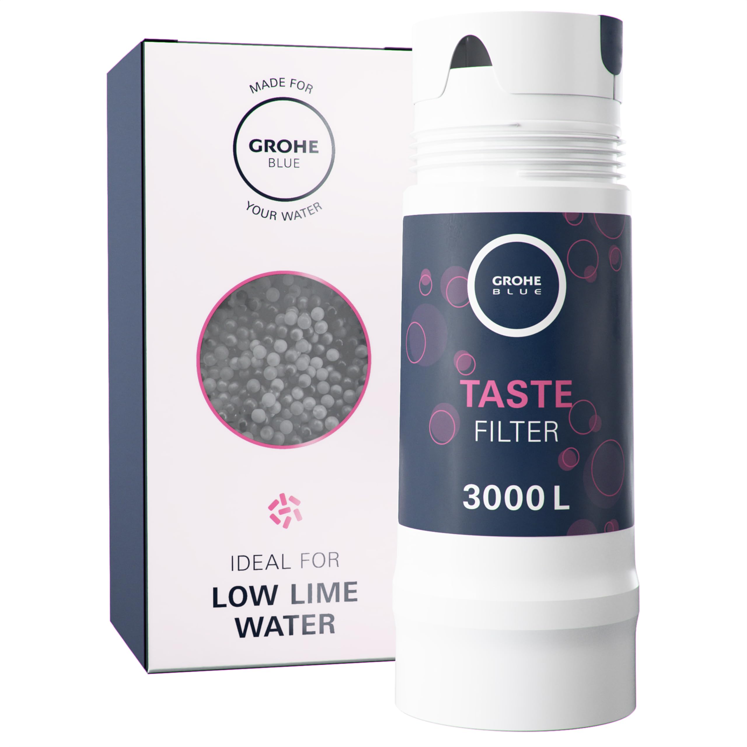 GROHEBlue Activated Carbon Filter ā Replacement Filter for GROHE Blue Water Systems for Fresh Filtered Water, Reduces Unpleasant Taste and Odour Substances, Capacity Up to 3000 litres, 40547001