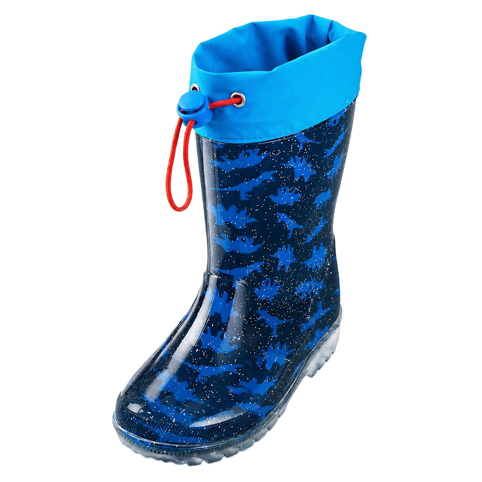 YAAMOO Gummistiefel Kinder, Regenstiefel Kinder, Gummistiefel Jungen, Kinder Gummistiefel mit Schnürzug, Wasserdicht, Anti-Rutsch Sohle