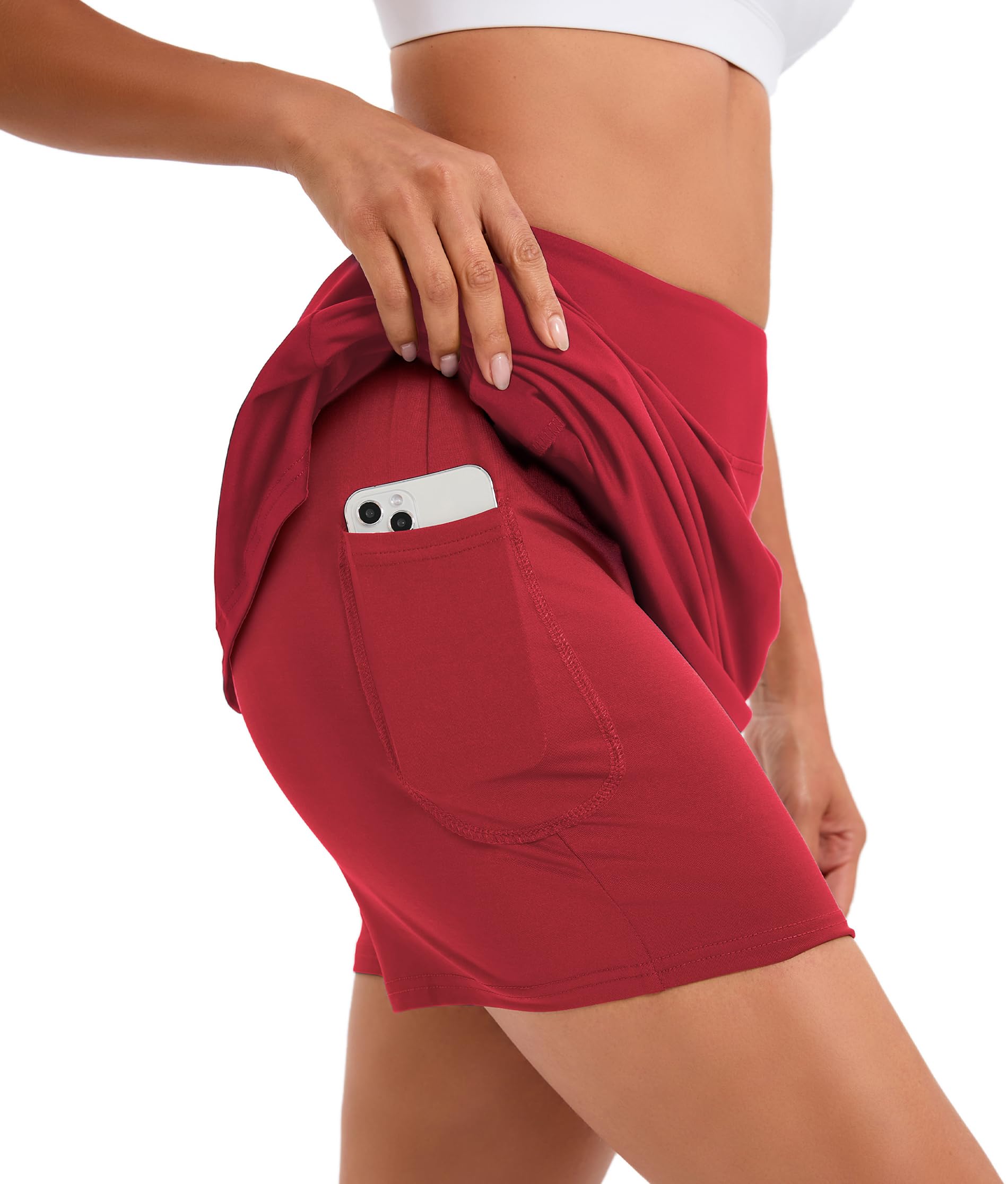 Jhsnjnr Falda de Tenis para Mujer, Estilo Casual, hasta la Rodilla, con Bolsillos, para Entrenamiento, atlética