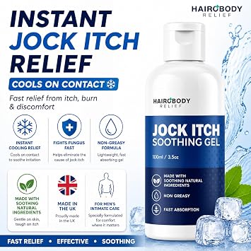 Cooling Fast Relief for Jock Itch |New HAIRO Relief - Jock Itch Gel 100ml | Jock Itch Treatment for Men & Women | Cools ON Contact – Better Than Jock Itch Cream