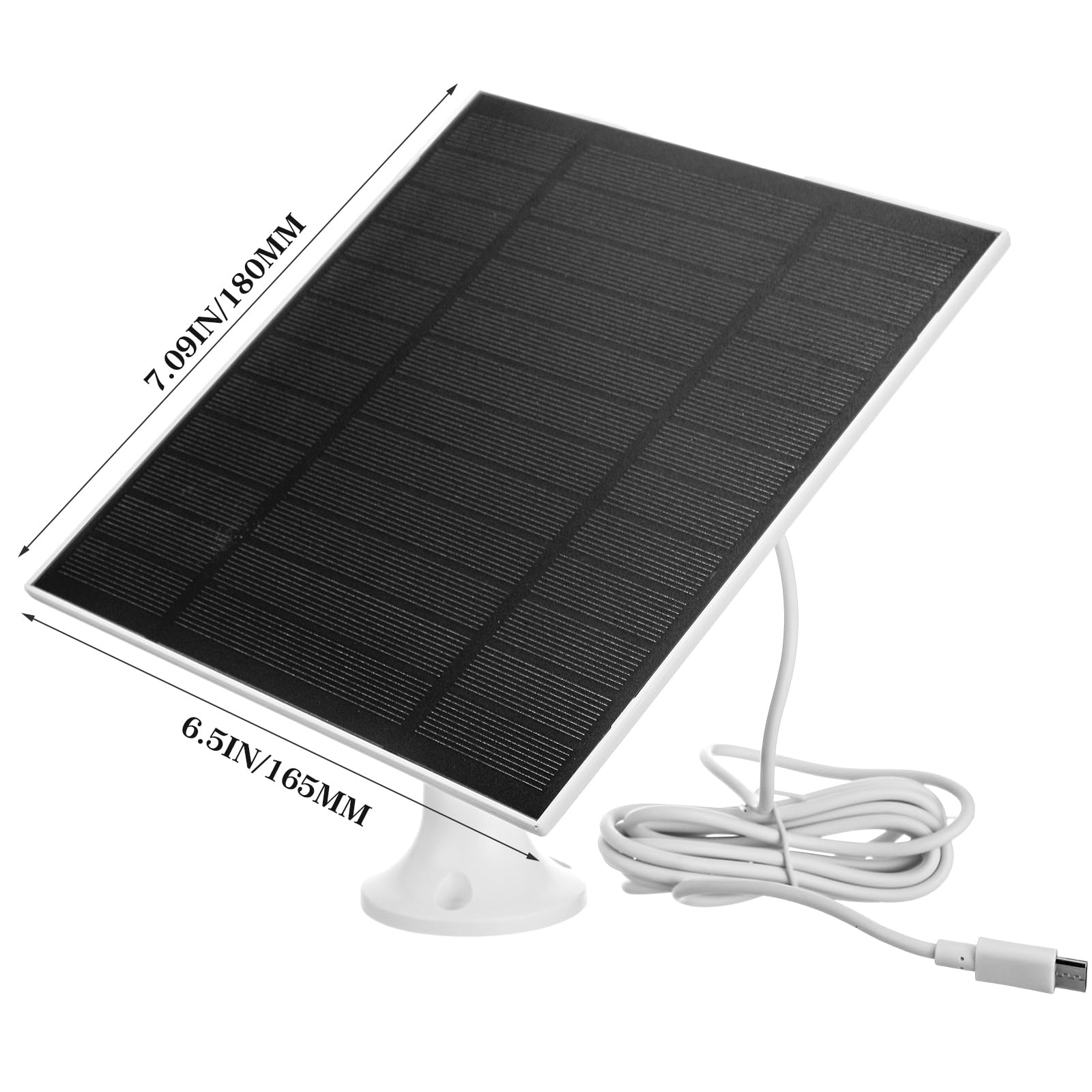 Confezione da 4 pannelli solari da 5 W per telecamere di sicurezza, pannello solare impermeabile per telecamera ad anello, con staffa di sicurezza regolabile a 360°, pannello di ricarica