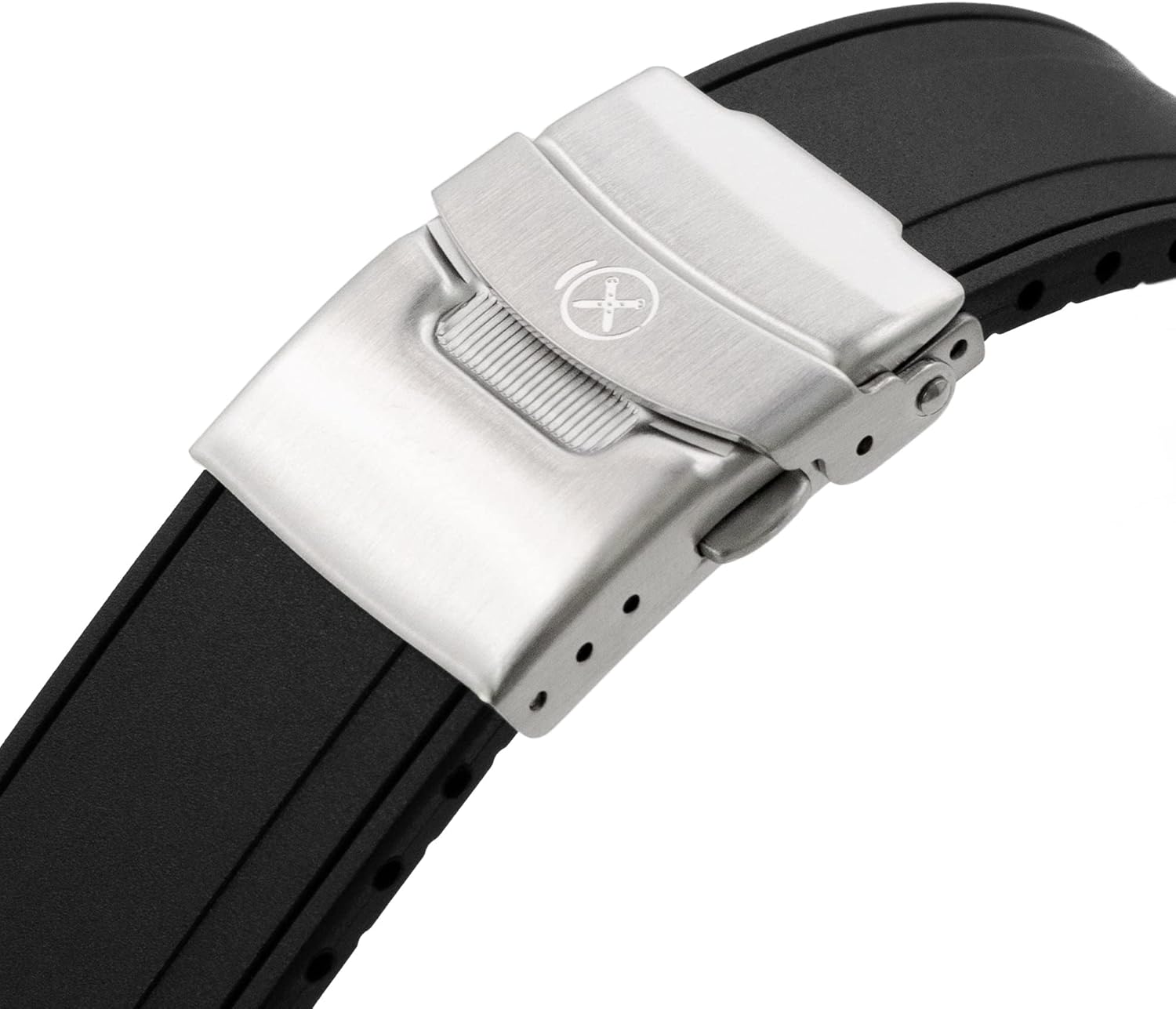 StrapXPro Rubber Watch Strap compatible with Seiko 5 Sport 5KX SRPD55 GMT SSK001, Black