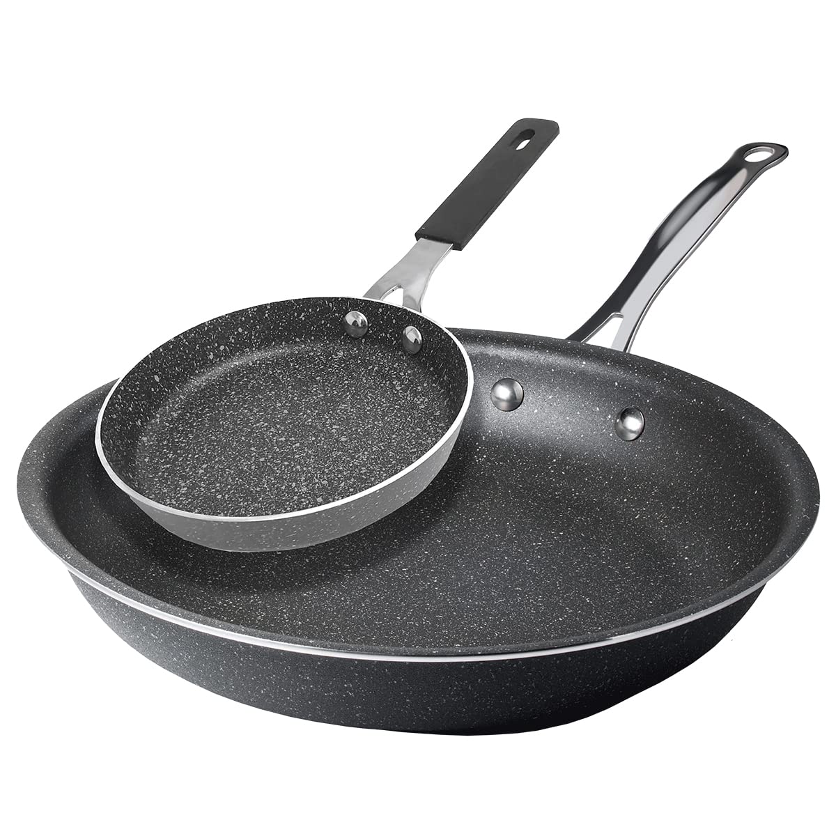 GranitestoneNon Stick Frying Pan Set, 9.5” & 5.5” Frying Pans Nonstick, Mini Egg Pan, Long Lasting Nonstick Frying Pans for Cooking, Stay Cool Handle, Oven & Dishwasher Safe, 100% Toxin Free
