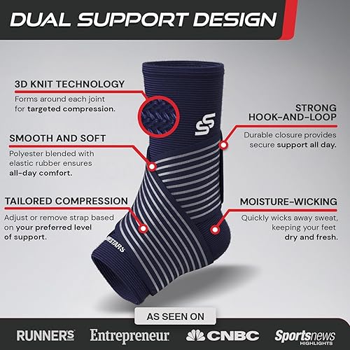 Miniatura 3 de Tobillera de manga con estrellas para mujeres y hombres, alivio de la fascitis plantar, soporte de tobillo y tobillo con correa de pie para