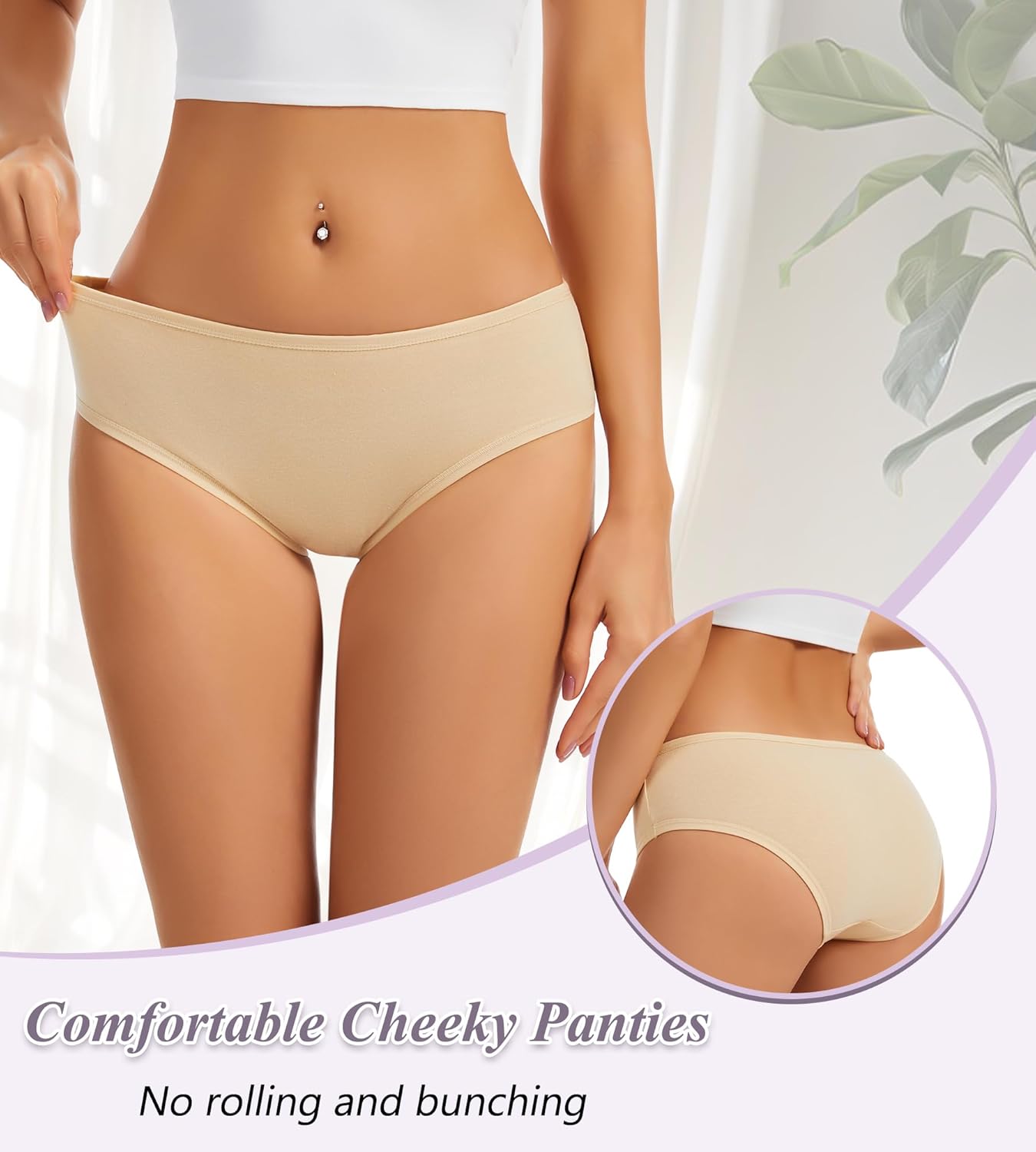 Womens Cotton Underwear Hispter Soft Bikini Panties Breathable Stretch Low Rise Ladies Multipack - Image 4