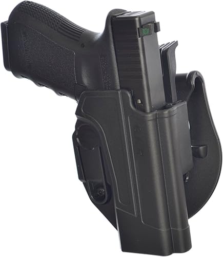 GKRT ORPAZ Funda de liberación de pulgar de polímero 360 Rotación Paddle & Belt para Glock 17,19,22,23,25,26,31,32,34,35