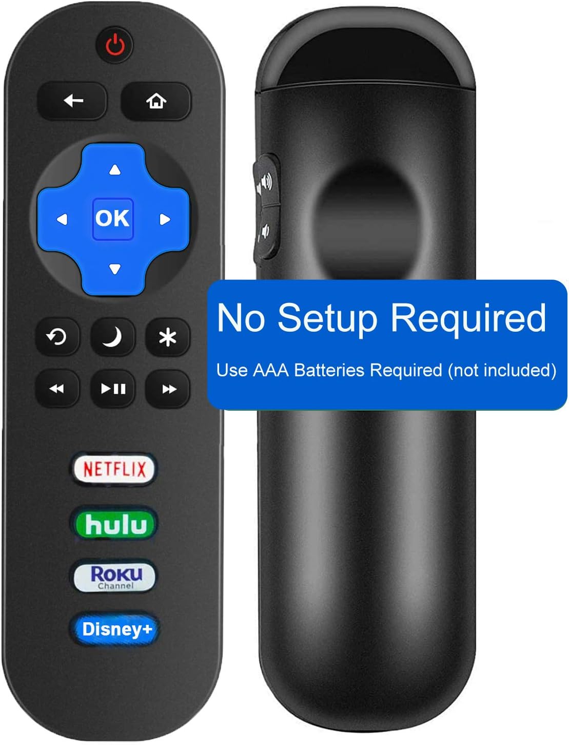 Replacement Remote Control Compatible with Onn Roku TV, Universal for All Onn Roku TV Remote with Netflix Hulu Roku-Channel Disney +, Include Glow Remote Case