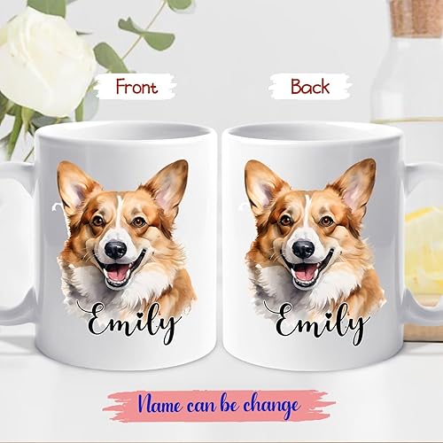 Vista 146 de Taza de café con nombre personalizado de pastor alemán, 11 15 onzas, taza de cerámica blanca de pastor alemán personalizado, regalos para hombres