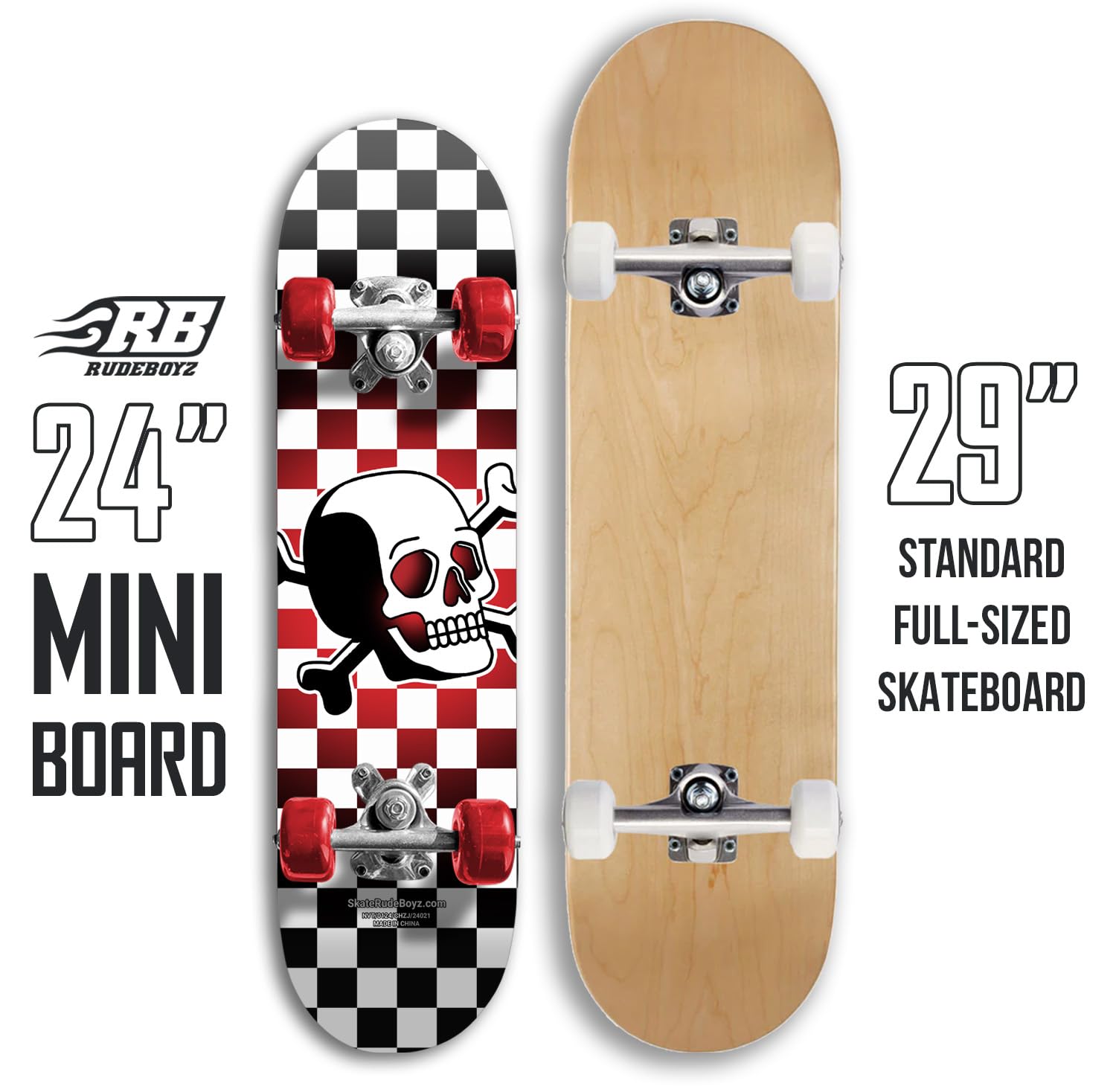 Amazon.com: 24 inch Rude Boyz Mini Cruiser Skateboard - Aluminium
