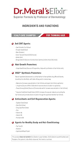 Miniatura 7 de Dr. Meral's Elixir - Champú para la caída del cabello ayuda a prevenir y revertir el adelgazamiento del cabello - Champú sin lauril sulfato de sodio