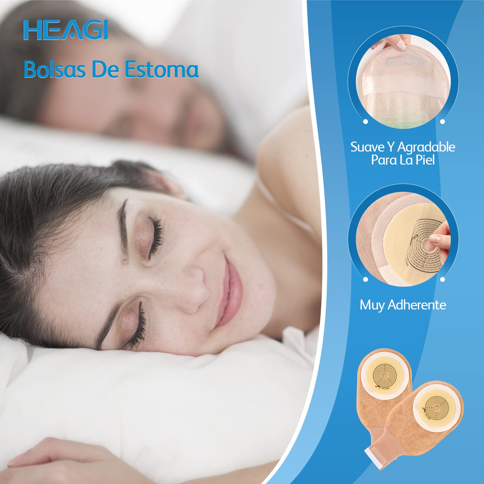 Bolsas De Estoma, Bolsa De Estoma Drenable De 20 Piezas Una Pieza Para Ileostomía, Resistente a Los Olores, Se Puede Cortar a 15-60 Mm
