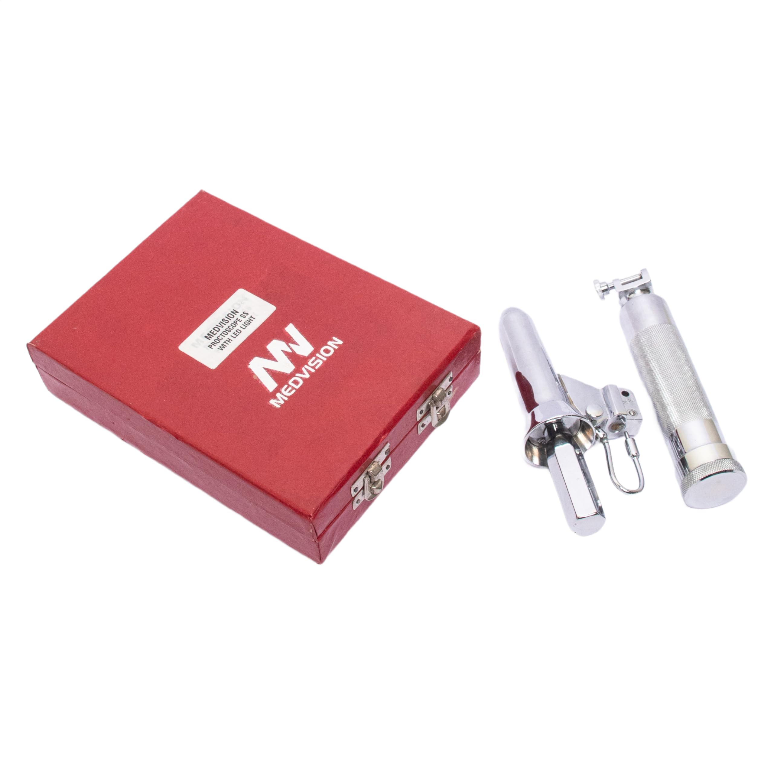 Proctoscope with light source (inbuilt) and handle, stainless steel, autoclavable,for examination of rectum.