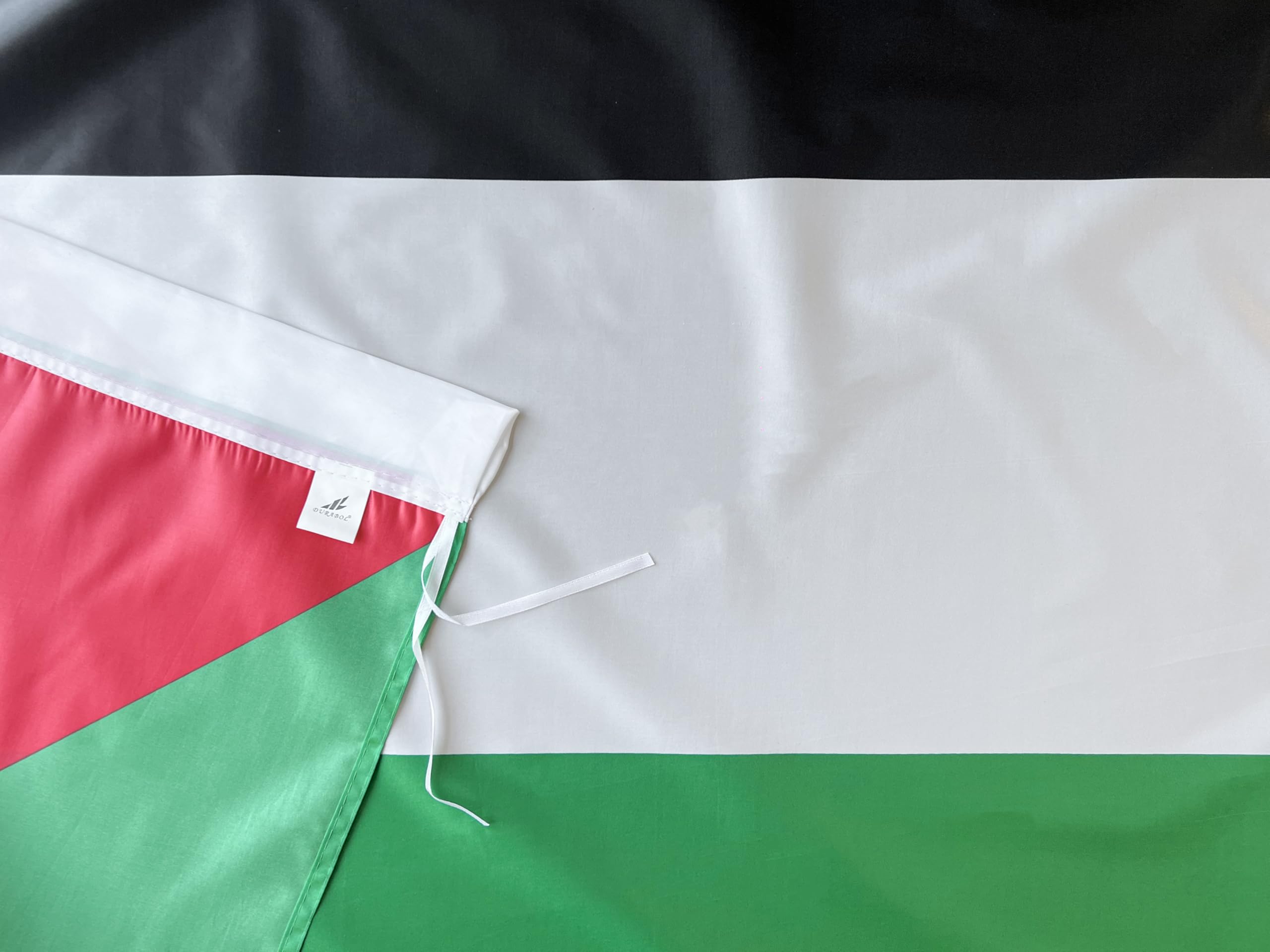 Drapeau Palestine 150x90 Cm - Avec 50 Autocollants - Œillets Inclus - Pour Manifestation, Déco, Soutien - 9