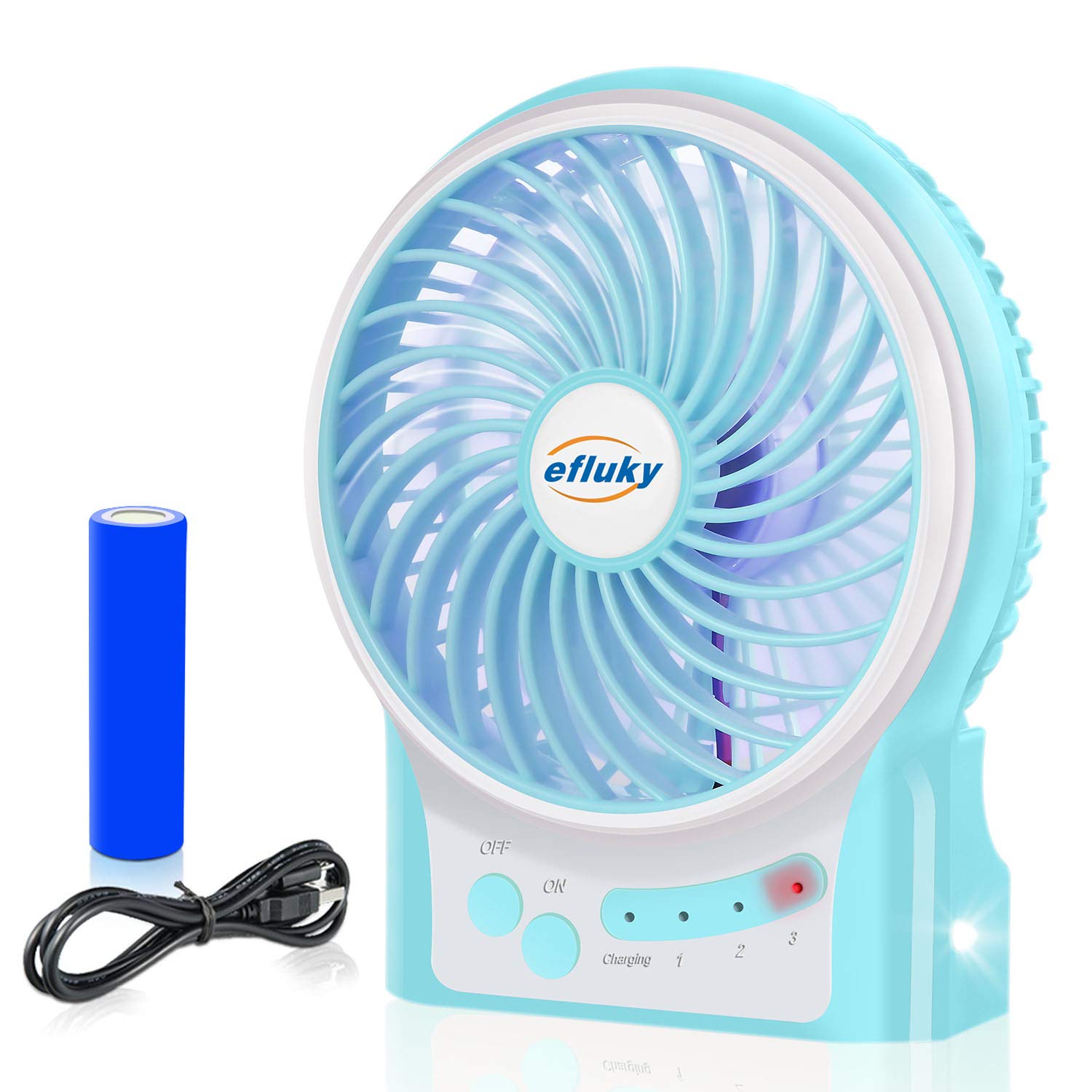 rechargeable table fan with led light