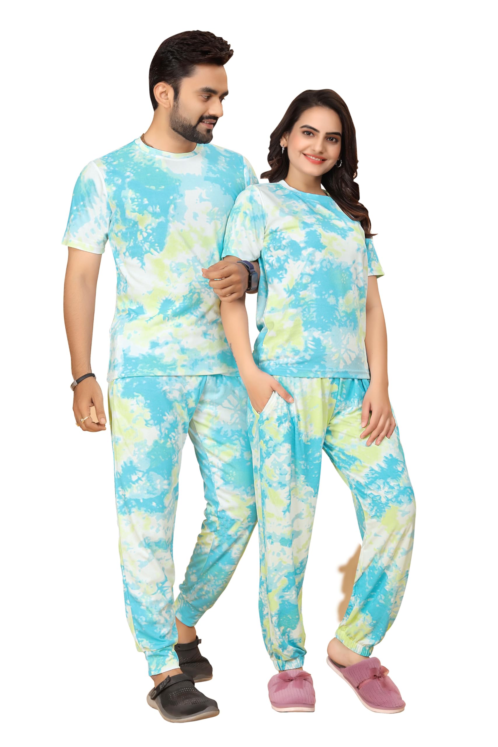 Krishna Apparels-Couple Combo Pajama Set for Woman & Mens Combo CO-Order Set& Night Suit Set Combo | Nightwear| Tracking| Pajama Set Combo-picture-40