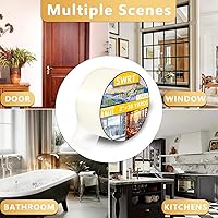 Vista 3 de SWRT 2 pulgadas x 27 metros 8 mil Cinta transparente resistente para sellado de ventanas, sin residuos, aislamiento de ventana para invierno