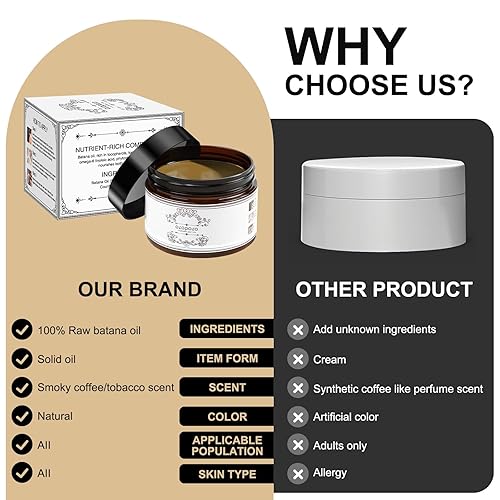 Miniatura 5 de Aceite orgánico para el crecimiento del cabello de Batana 100% crudo, prensado en frío, sin refinar y auténtico, aprobado por Dr. Sebi, máscara de