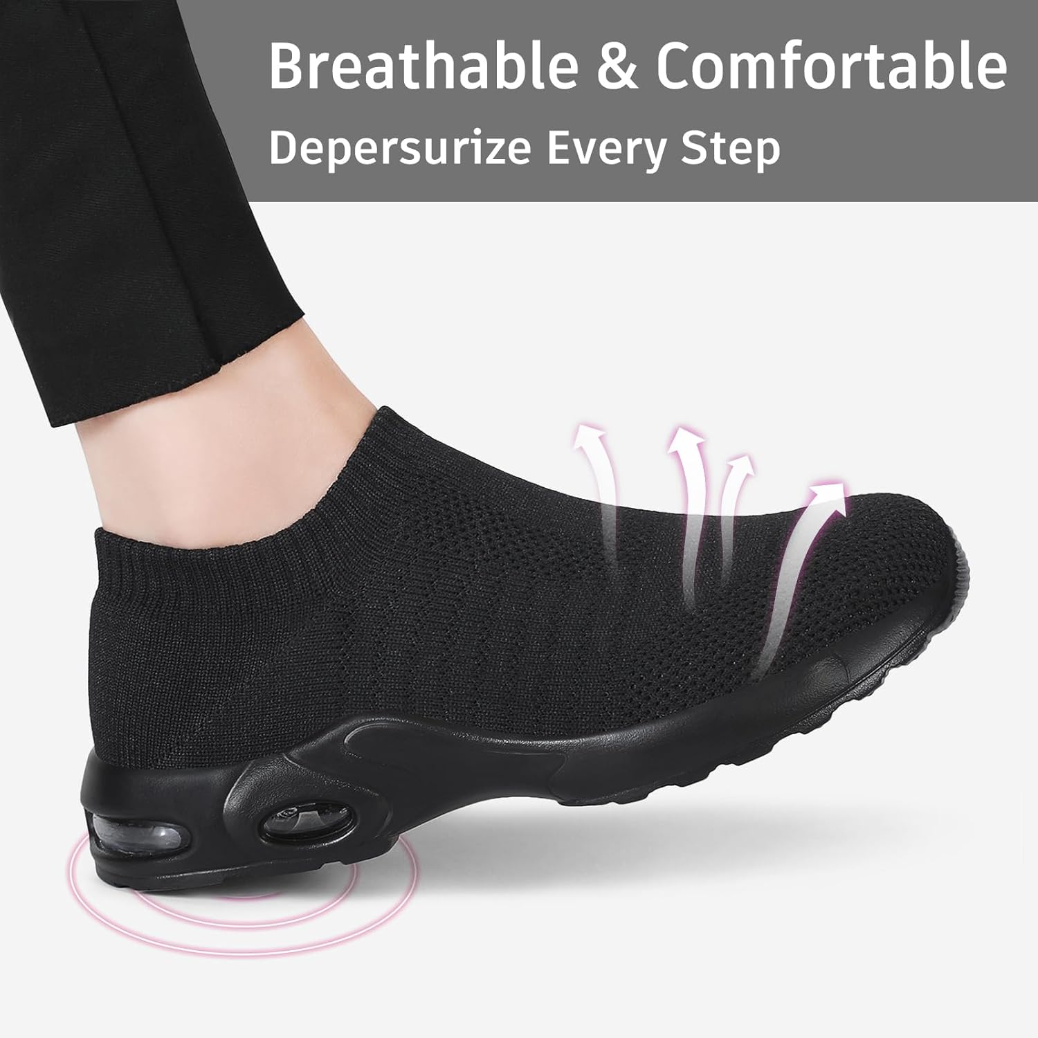 Steel Toe Shoes for Women with Arch Support, Lightweight Comfortable Work Safety Shoes Slip Resistant Indestructible Sneakers - Image 4