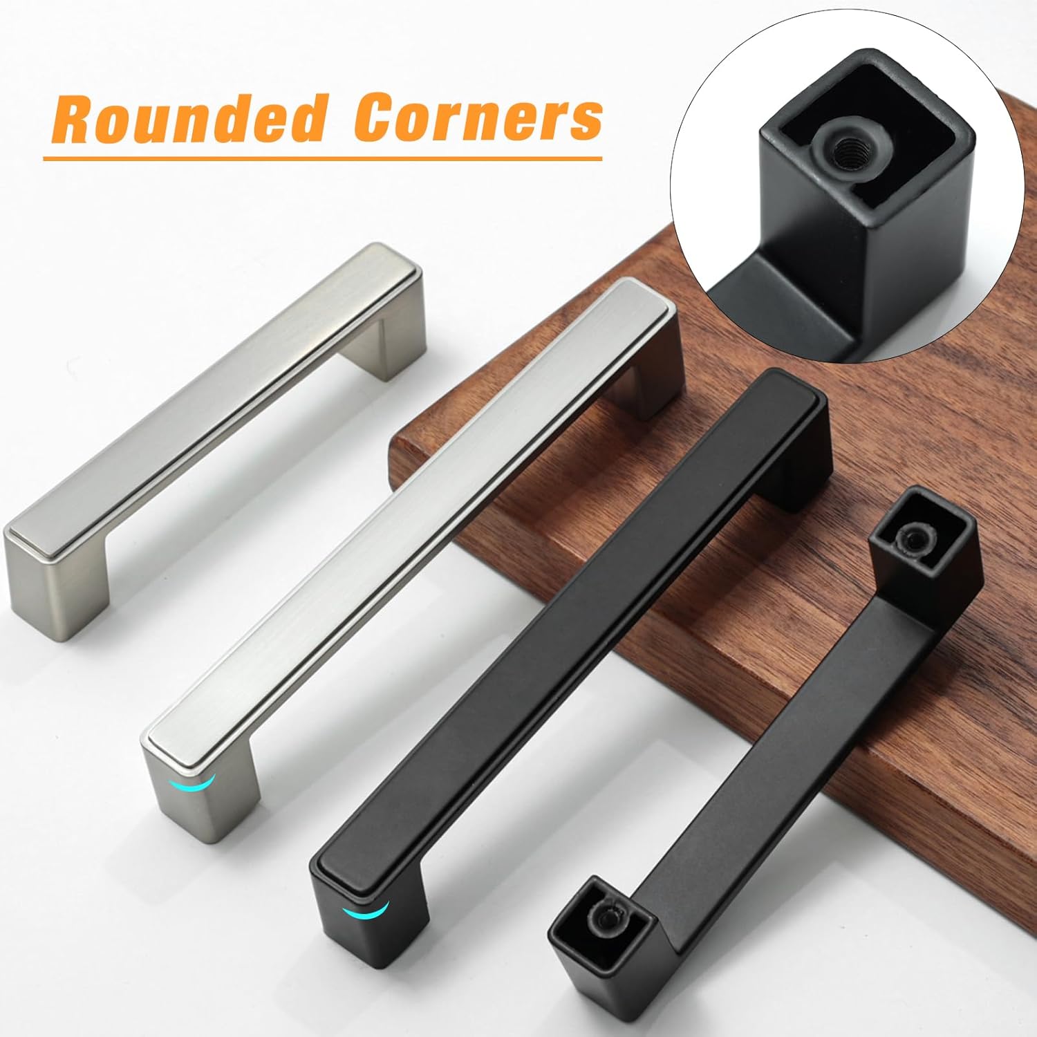 10 Pcs Drawer Pulls, Solid Square Kitchen Door Handles, Matte Black Cabinet Handles for Bathroom Cupboard Closet Hardware, 96 MM/3.78 Inch Hole Centers