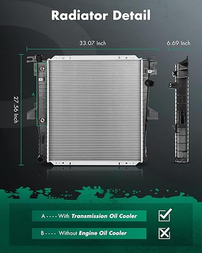 Vista 339 de SCITOO Reemplazo completo del radiador de aluminio para 1993-1998 para Toyota para T100 2.7L 3.0L 3.4L 2090 Radiador