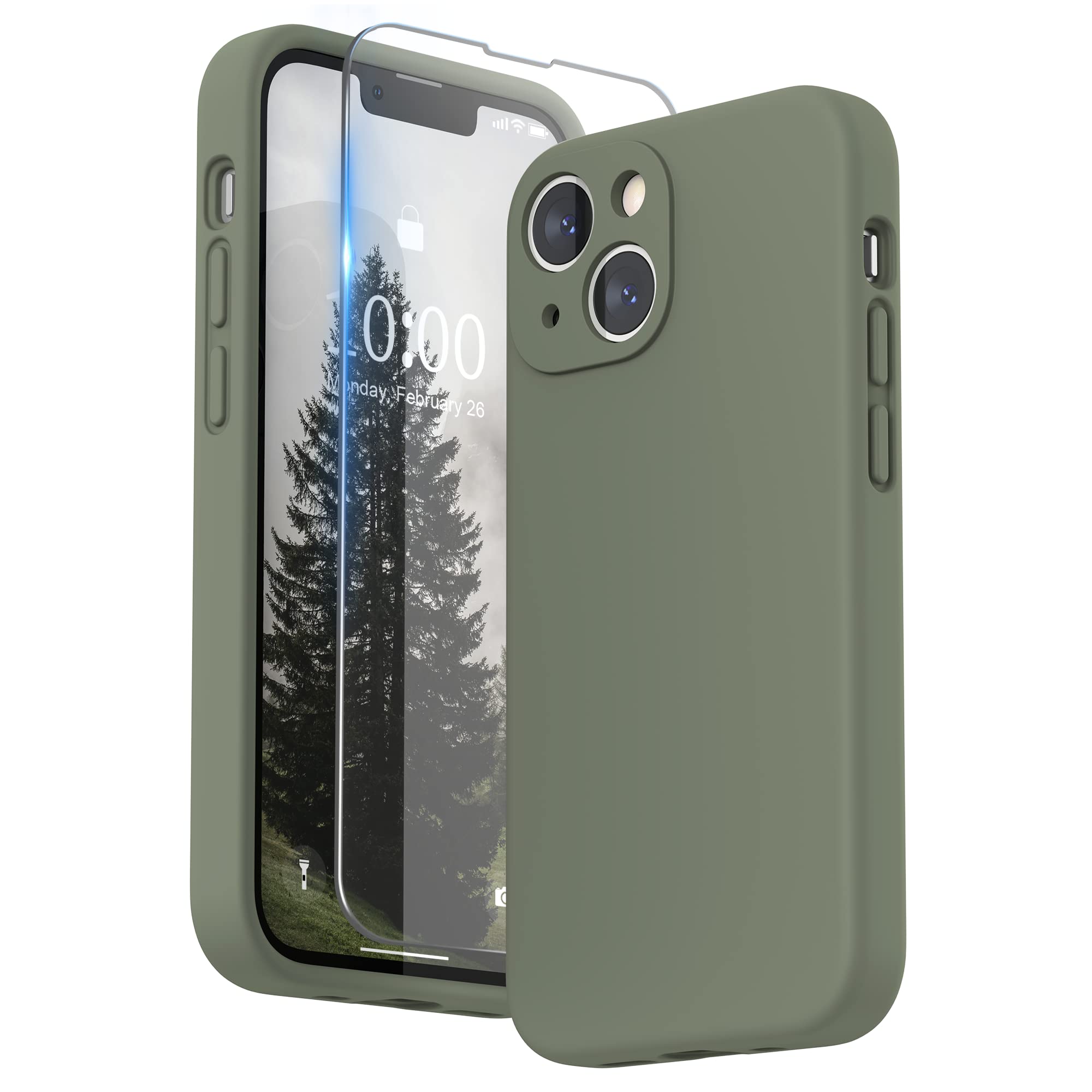 Amazon.co.jp: SURPHY iPhone13 mini ケース シリコン,フィルム付き 