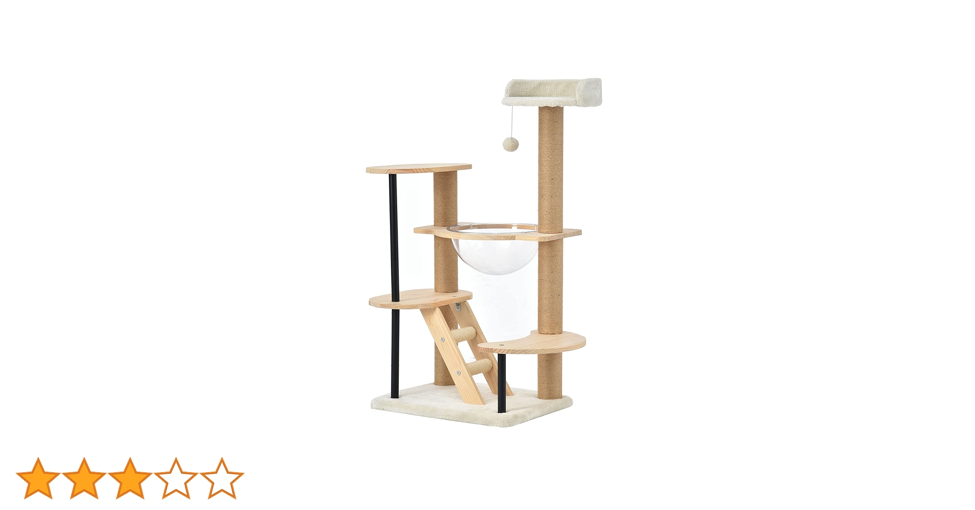 キャットタワー　木製　高さ102cm 据え置き　和風　ネコタワー　ペット用品 Amazon | 日本メーカー RAKU 木製キャットタワー 据え置き 大型