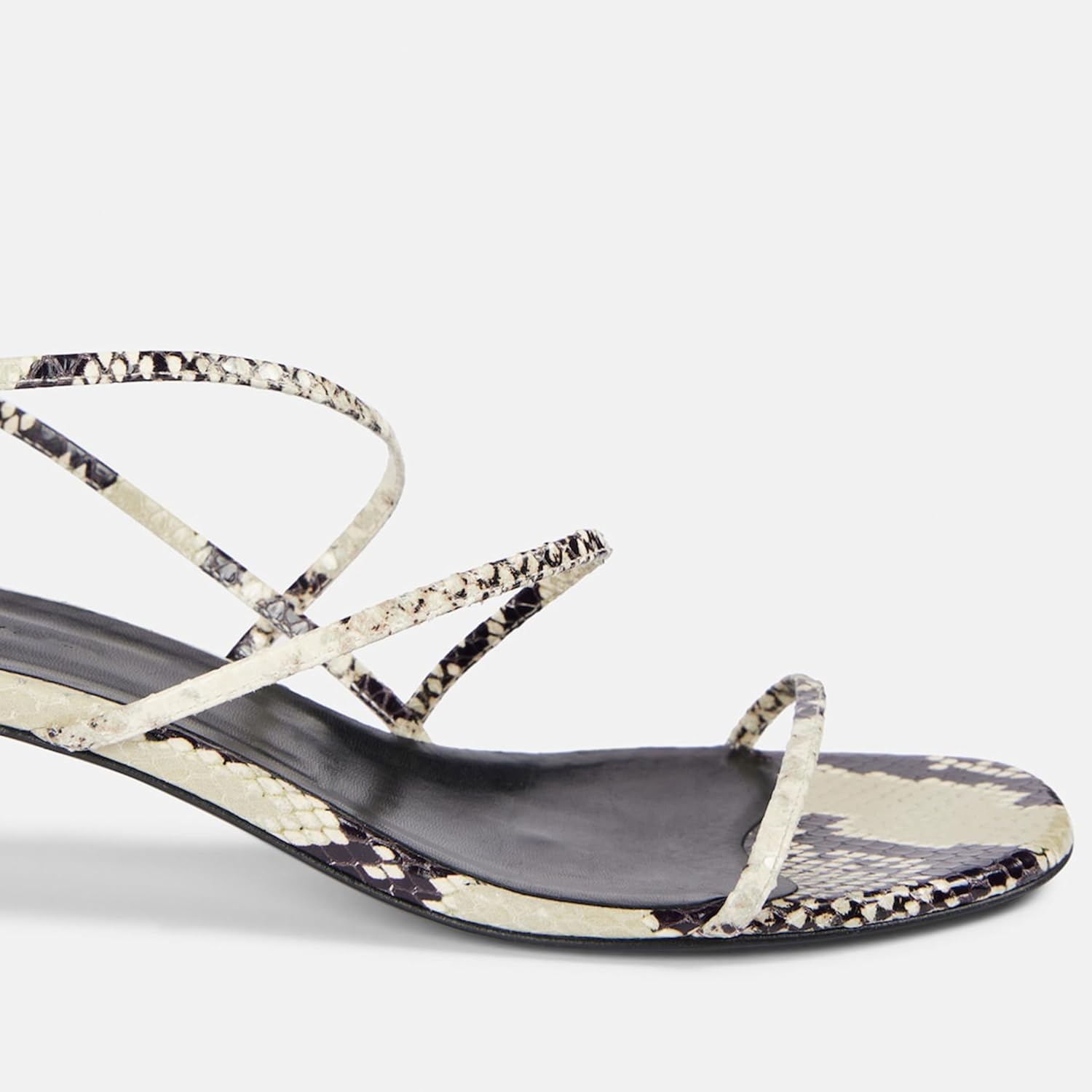 Snakeskin Kitten Heels for Women Elegant Strappy Sandals with Open Toe Fashionable Summer Leisure Shoes Size 8 - Image 5